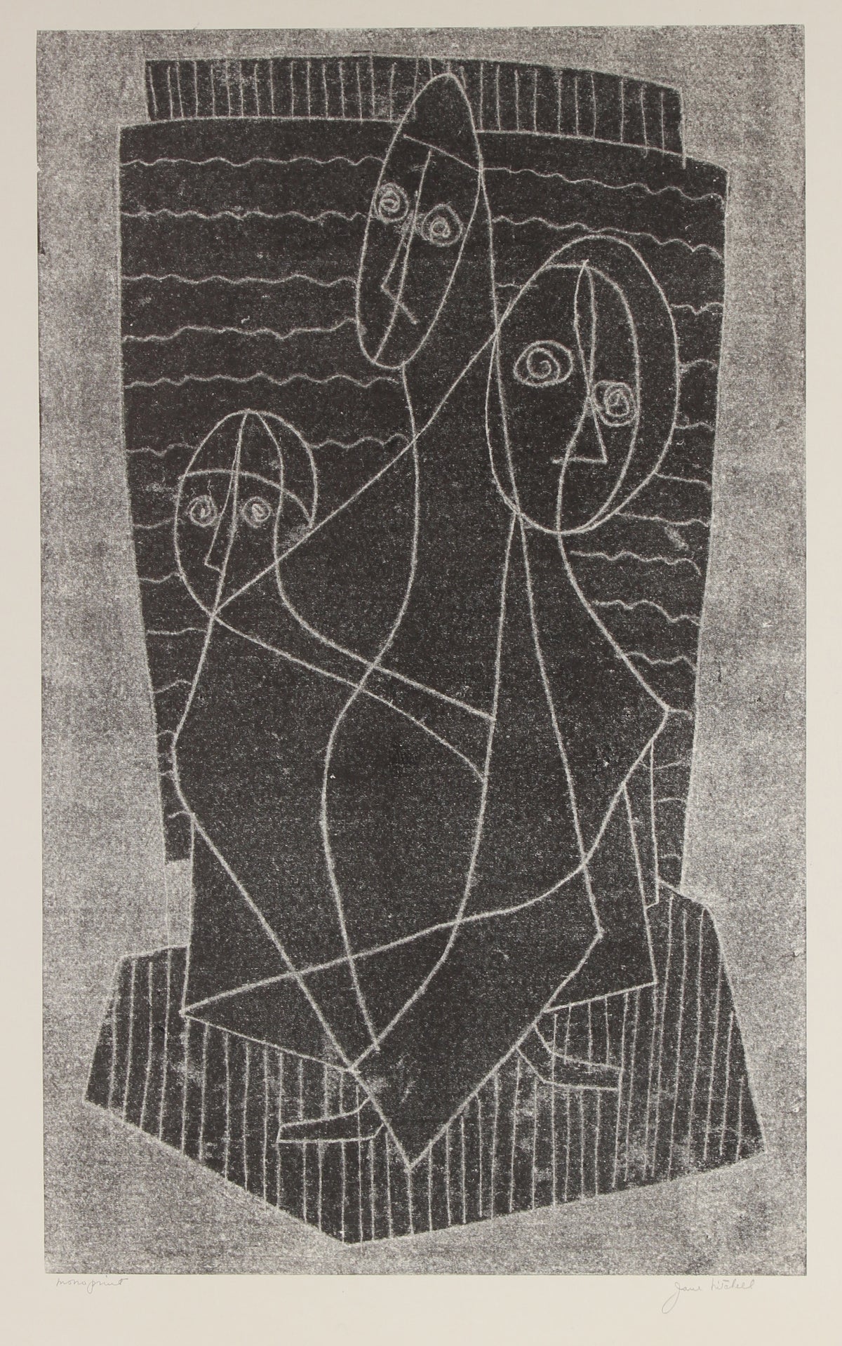 Three Abstracted Figures&lt;br&gt;1970 Monotype&lt;br&gt;&lt;br&gt;#91510