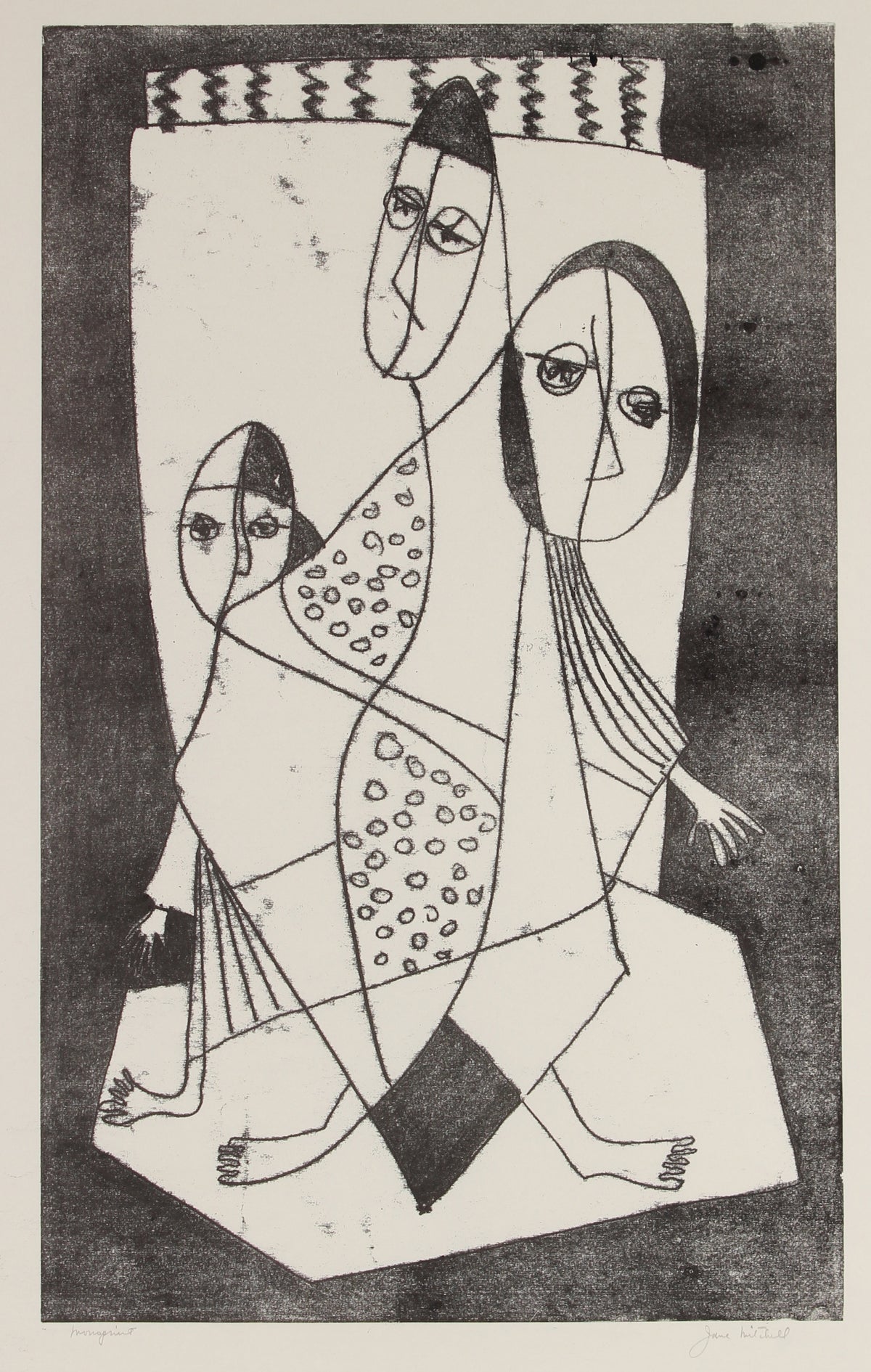 Three Abstracted Figures&lt;br&gt;1970 Monotype&lt;br&gt;&lt;br&gt;#91512