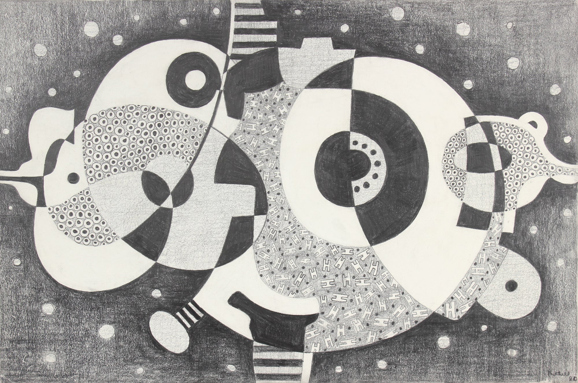 Abstract Patterned Organic Forms <br>1980 Graphite <br><br>#91526