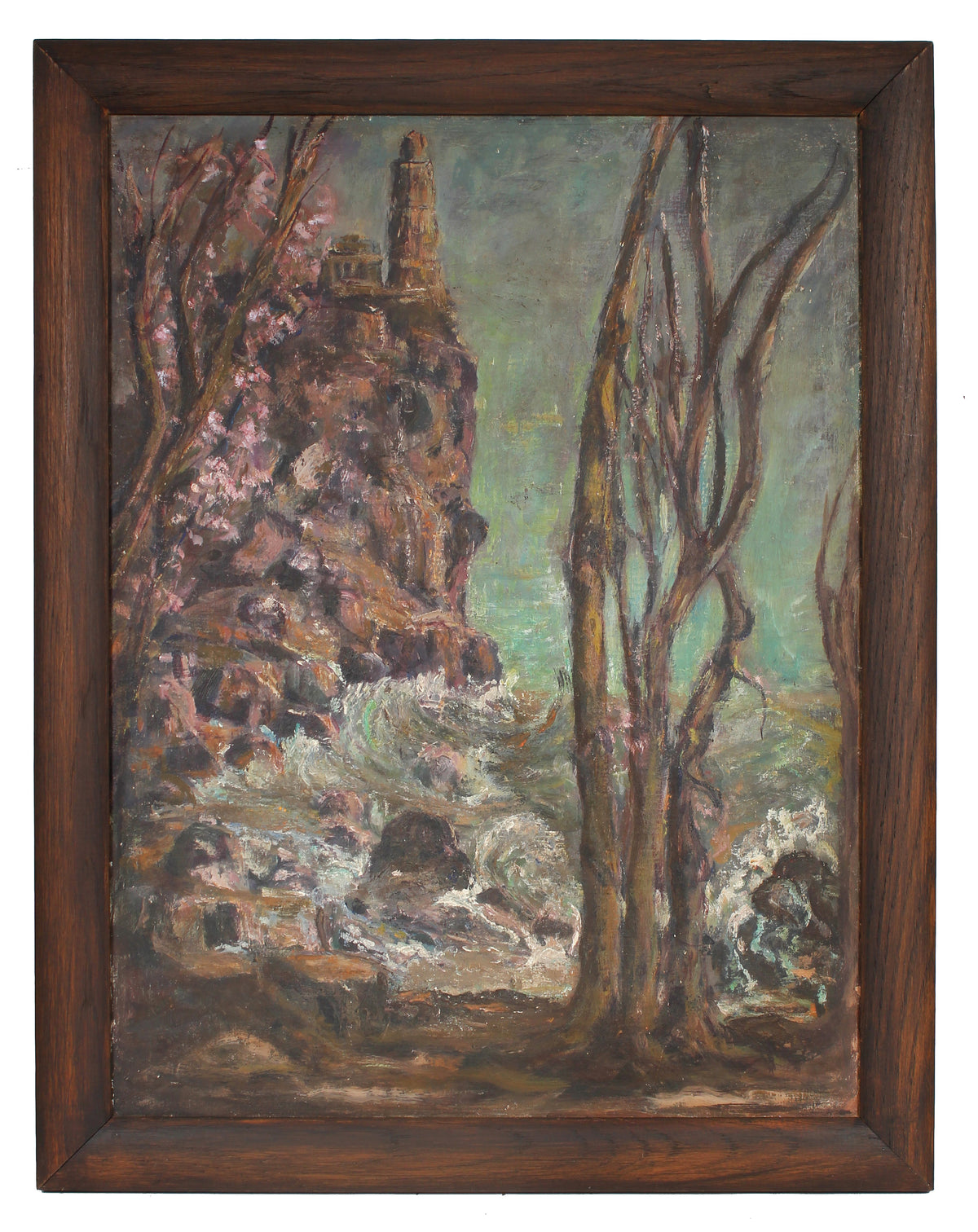 Moody Landscape with Trees &lt;br&gt; Mid-Late 20th Century Oil &lt;br&gt;&lt;br&gt;#91555