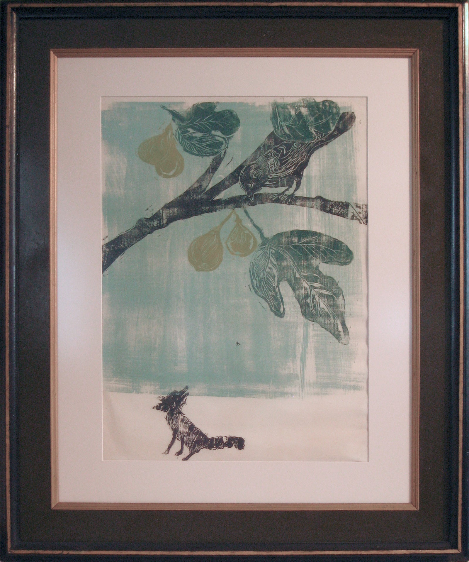 <i>The Fox And The Crow</i><br>1962 Woodcut<br><br>#8590