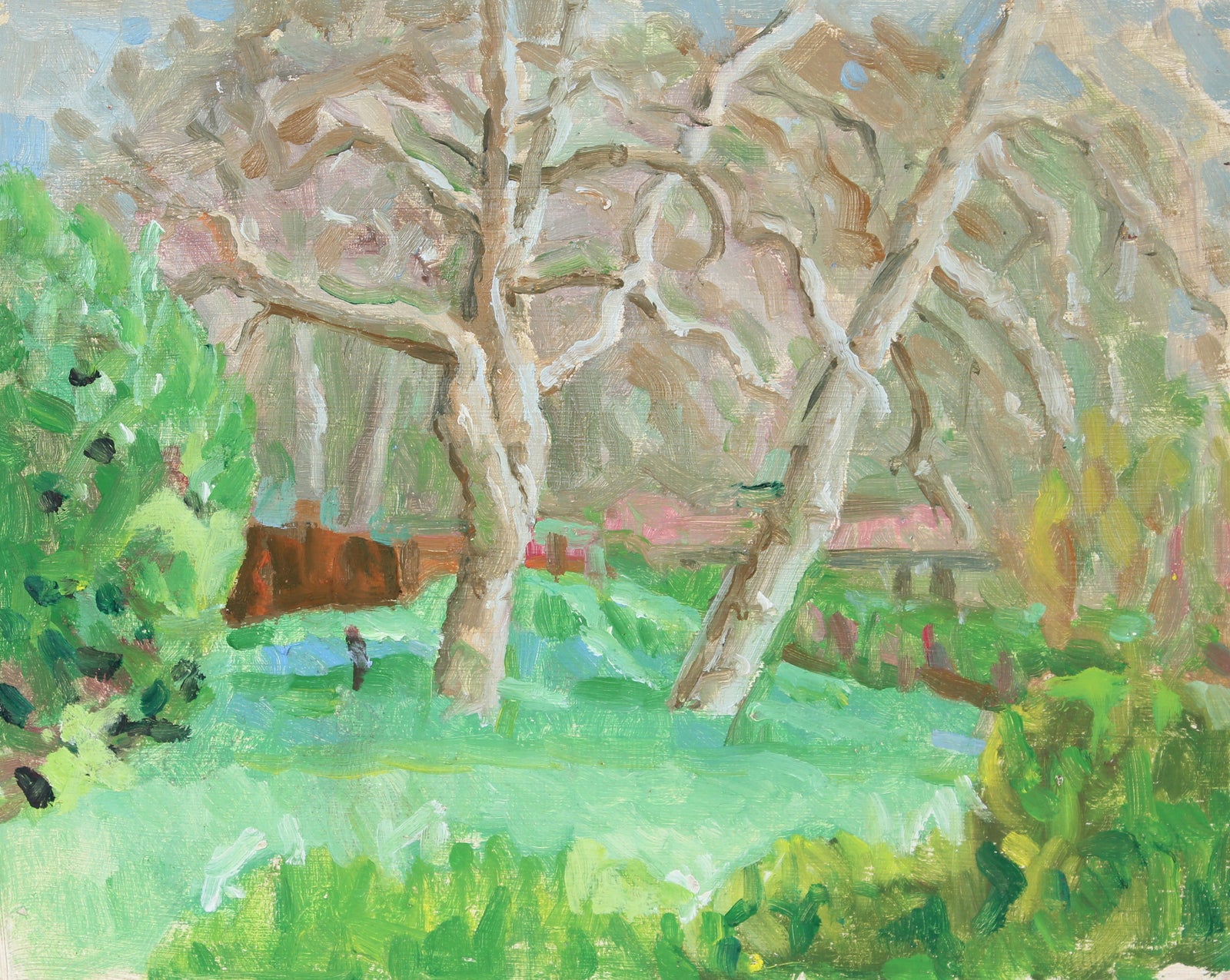Modernist Landscape Scene <br>20th Century Oil <br><br>#92143