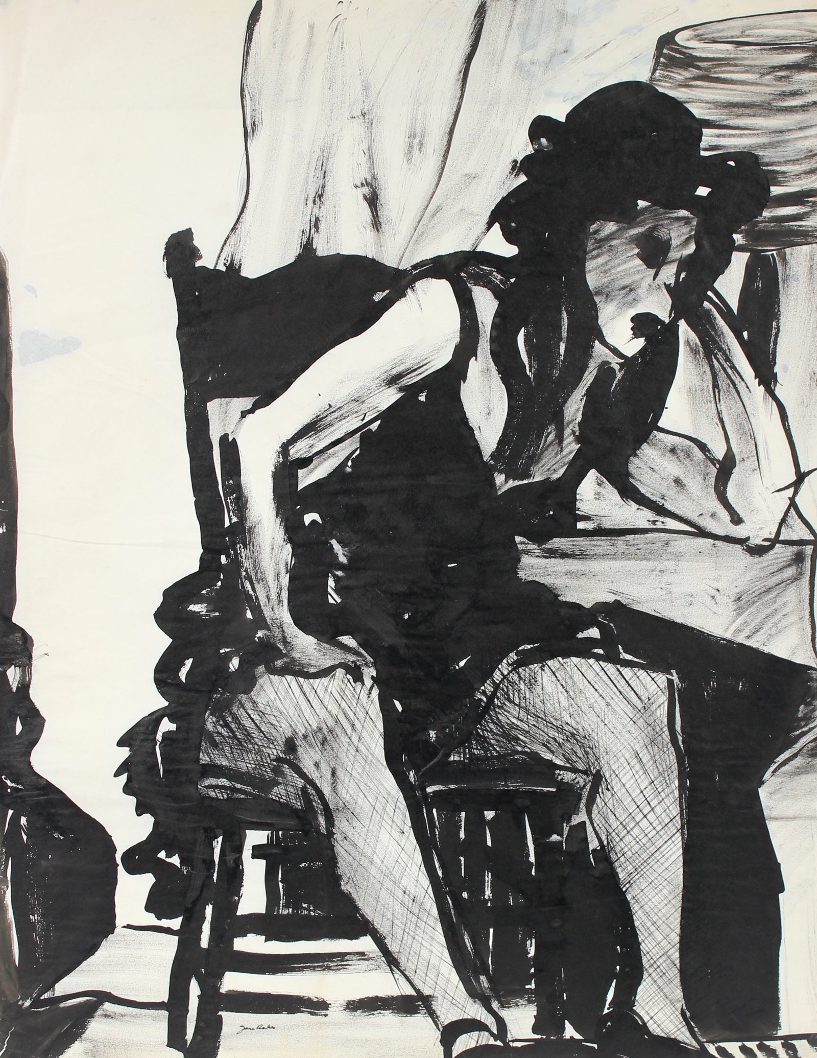 Seated Bay Area Figurative Portrait<br>Mid-Late 20th Century<br><br>#92549