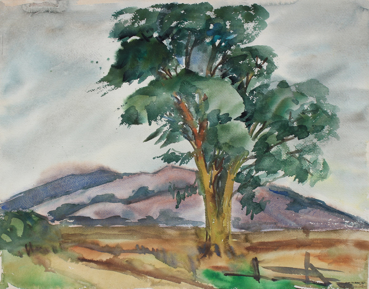 1960s Watercolor Coastal Sceasacpe <br><br>#92587