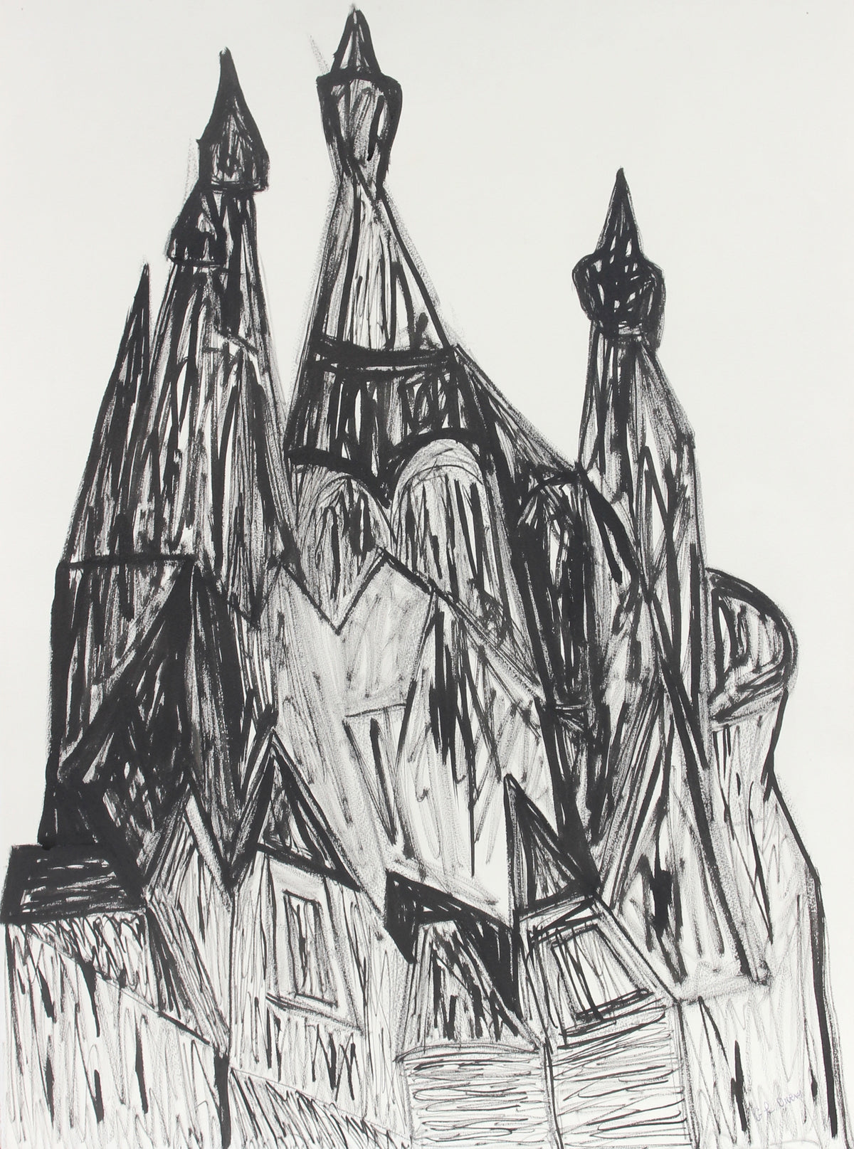 &lt;i&gt;Russian Churches in St. Petersburg&lt;/i&gt;&lt;br&gt;Late 20th Century Ink &amp; Charcoal&lt;br&gt;&lt;br&gt;#93412