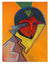 Large Abstracted Portrait<br>Late 20th Century Oil<br><br>#93880