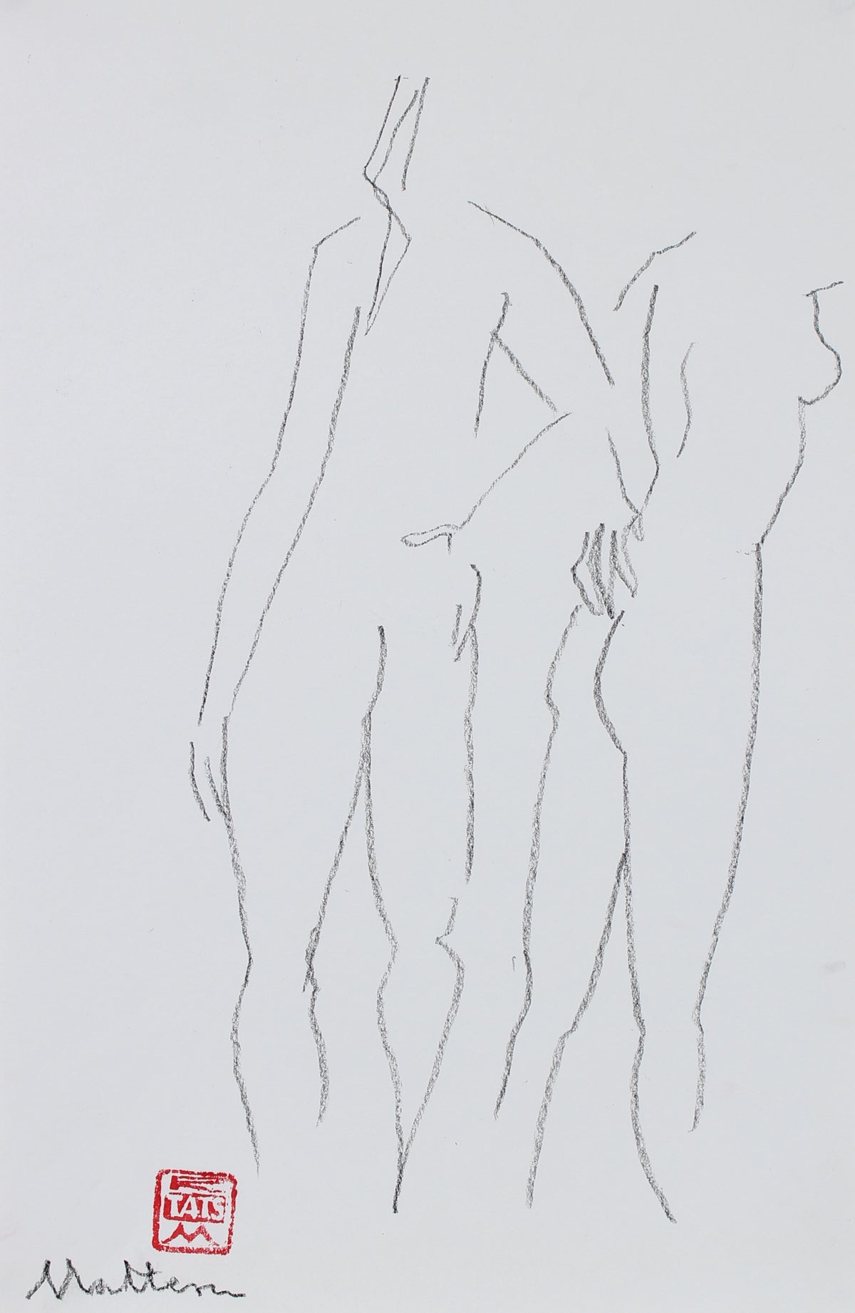 Minimalist Pair of Figures &lt;br&gt;2002 Charcoal &lt;br&gt;&lt;br&gt;#94050