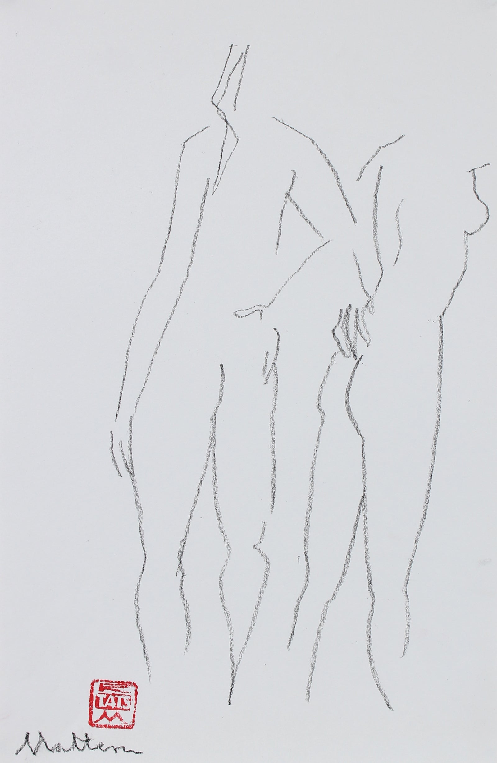 Minimalist Pair of Figures <br>2002 Charcoal <br><br>#94050