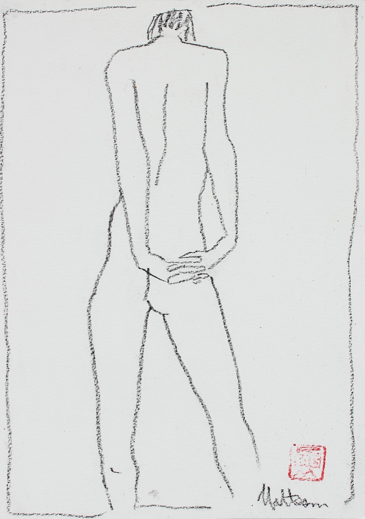 Minimalist Nude From Behind &lt;br&gt;1999 Charcoal &lt;br&gt;&lt;br&gt;#94061