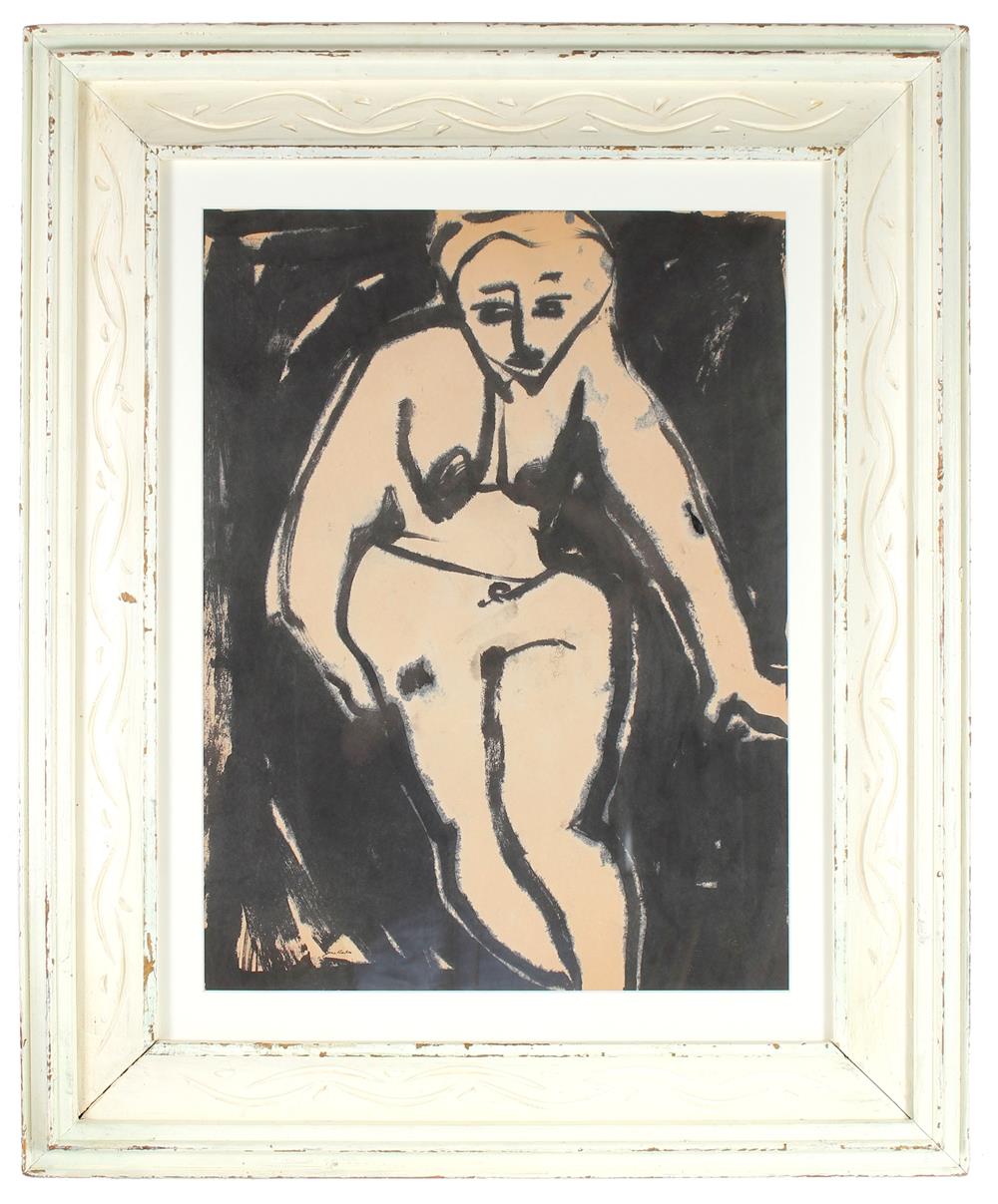 Modernist Standing Nude<br>1963-65 Ink on Paper<br><br>#72068