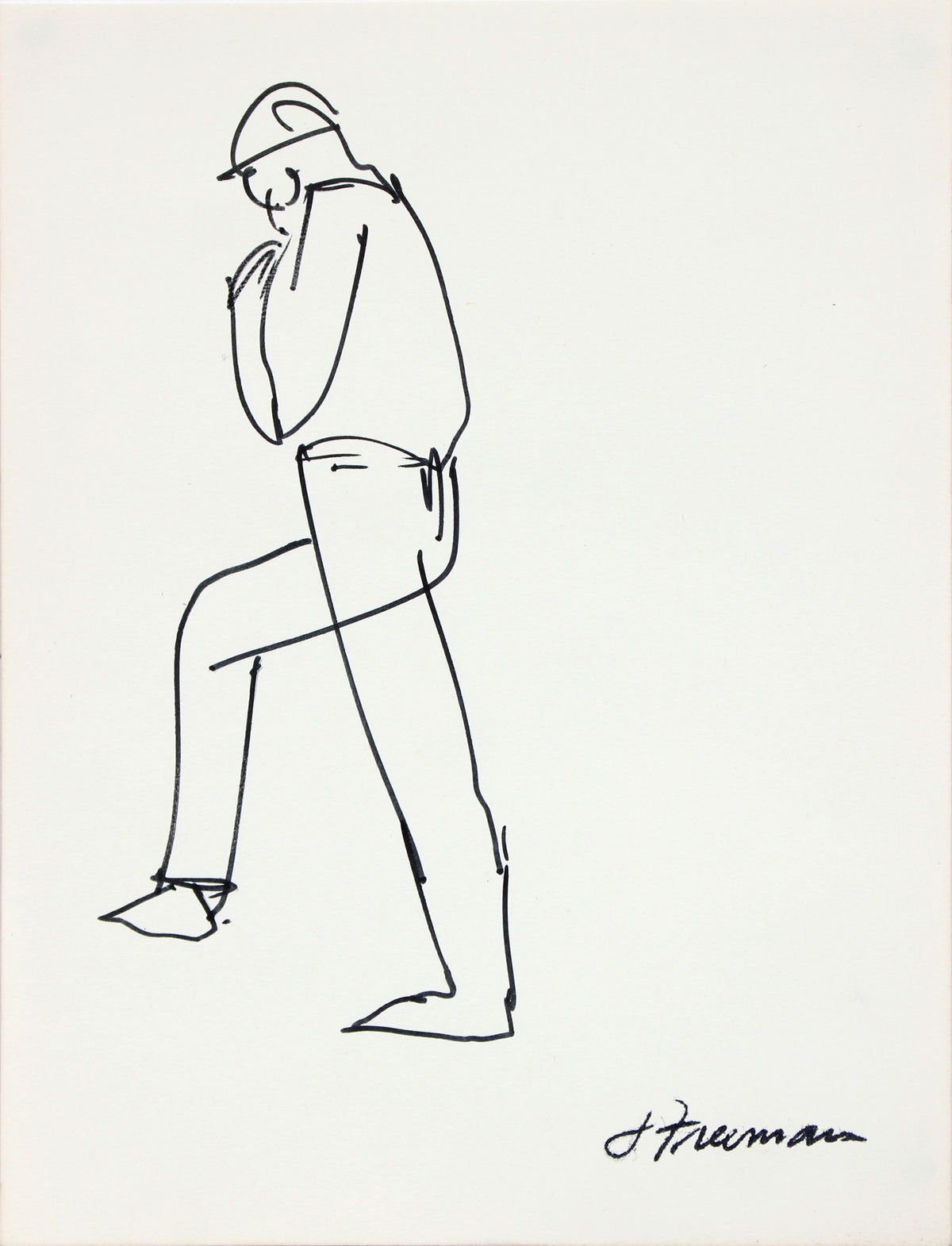 Walking Man &lt;br&gt;1960-70s Ink &lt;br&gt;&lt;br&gt;#95002