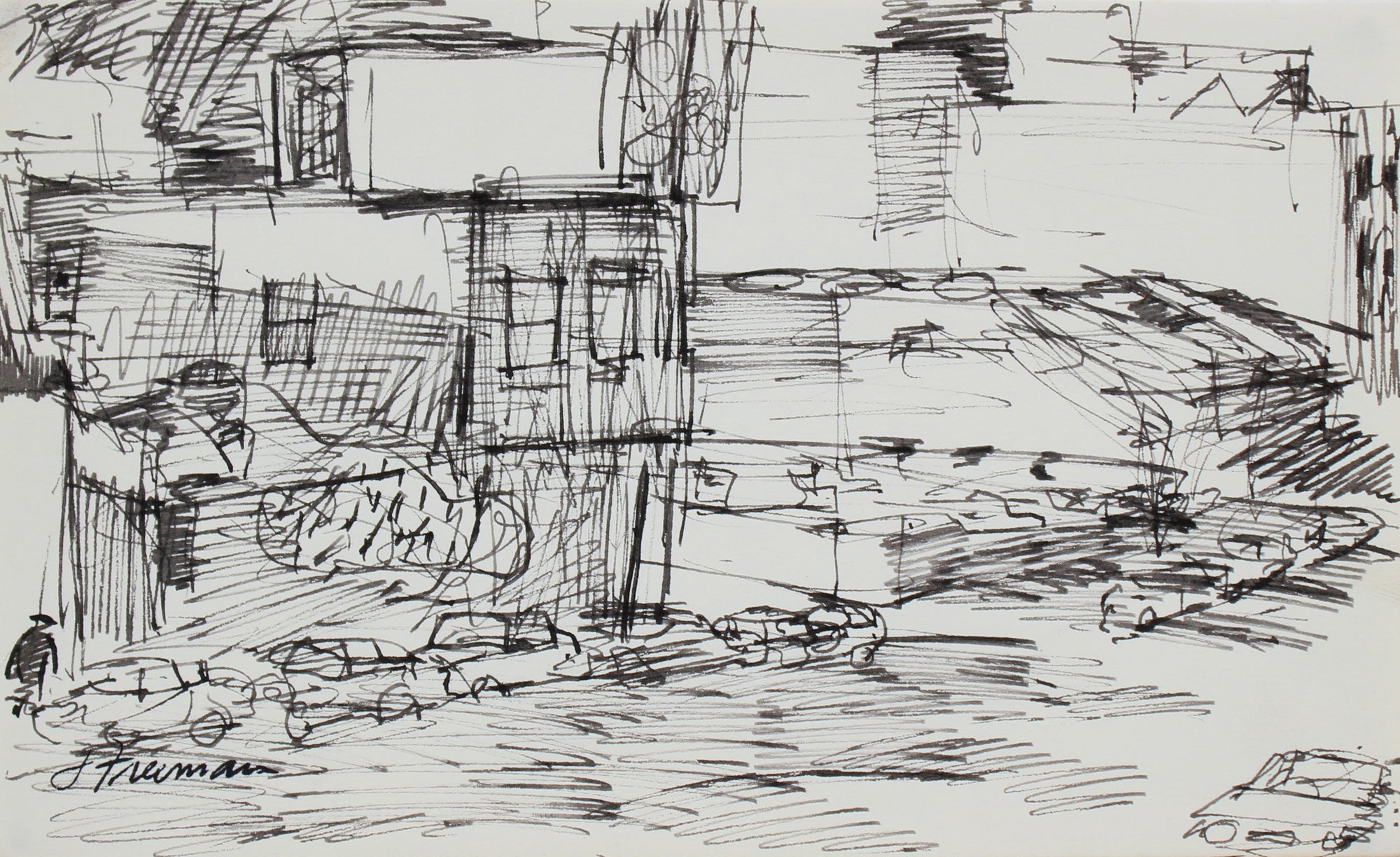 Alley Sketch <br>1976 Ink <br><br>#95005
