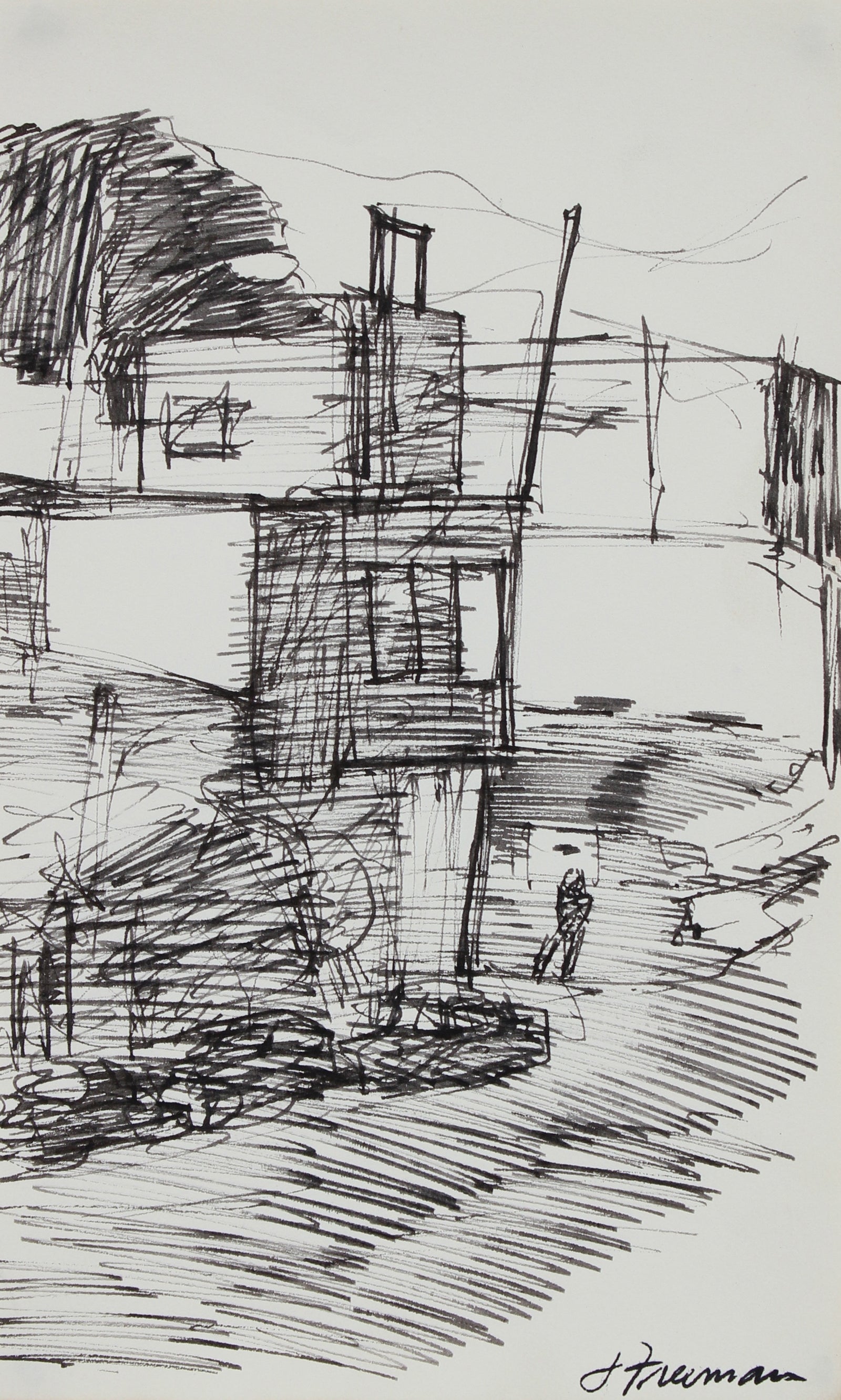 Monochromatic City Path<br>1976 Ink <br><br>#95011