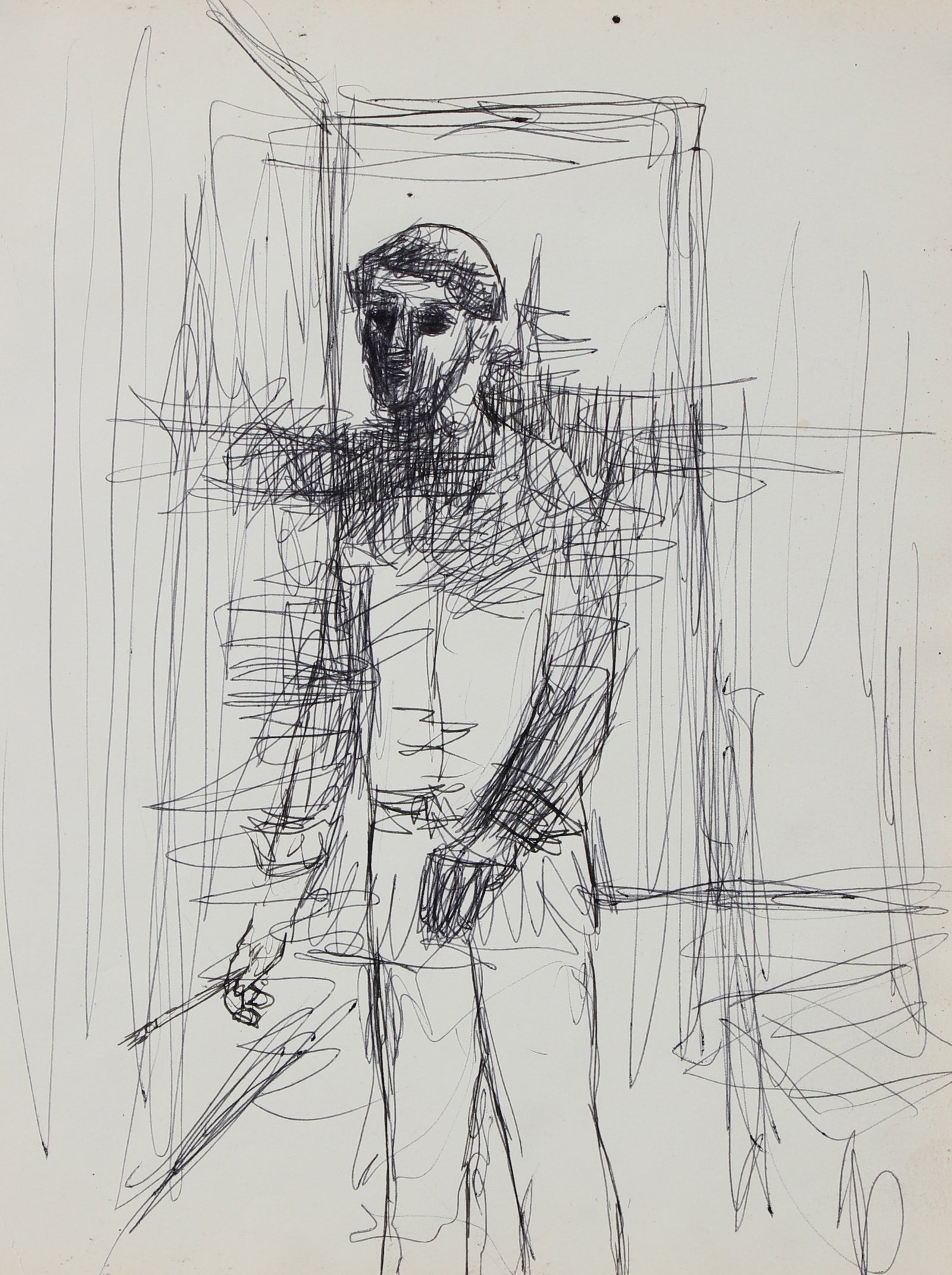 Modernist Figure Drawing <br>1971 Ink <br><br>#95030