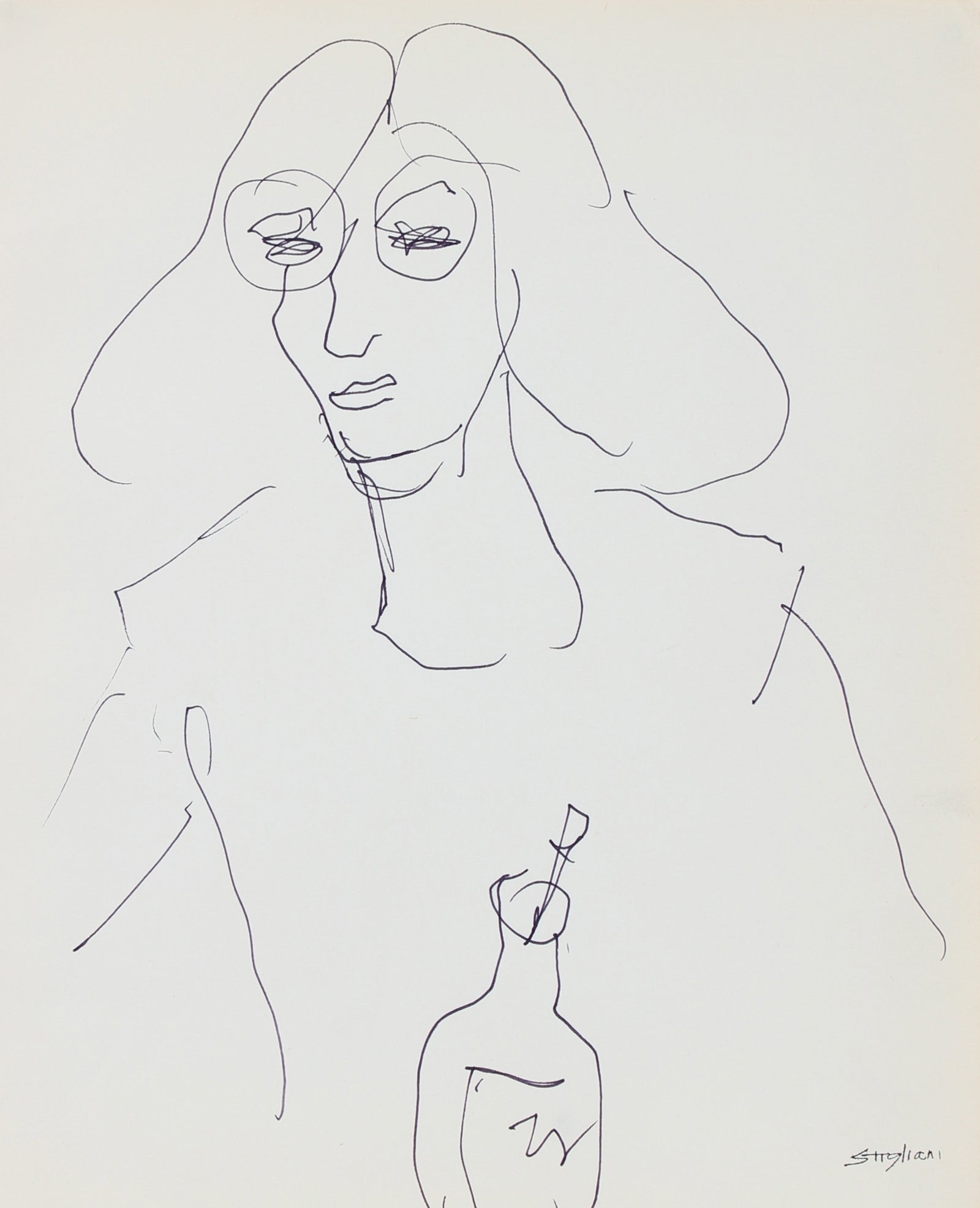 Modernist Woman in Glasses<br>20th Century Ink<br><br> #95032