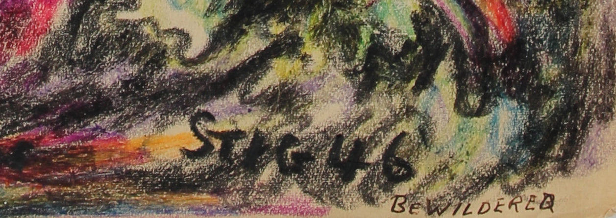 <I>Bewilderer</I> <br>1946 Wax Crayon on Paper<br><br>#95076