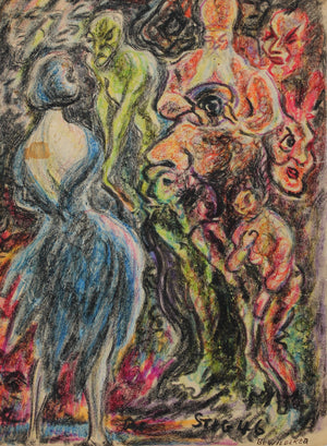 <I>Bewilderer</I> <br>1946 Wax Crayon on Paper<br><br>#95076