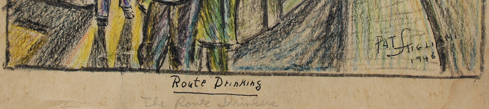 <I>Route Drinking</I> <br>1946 Wax Crayon & Ink on Paper<br><br>#95092