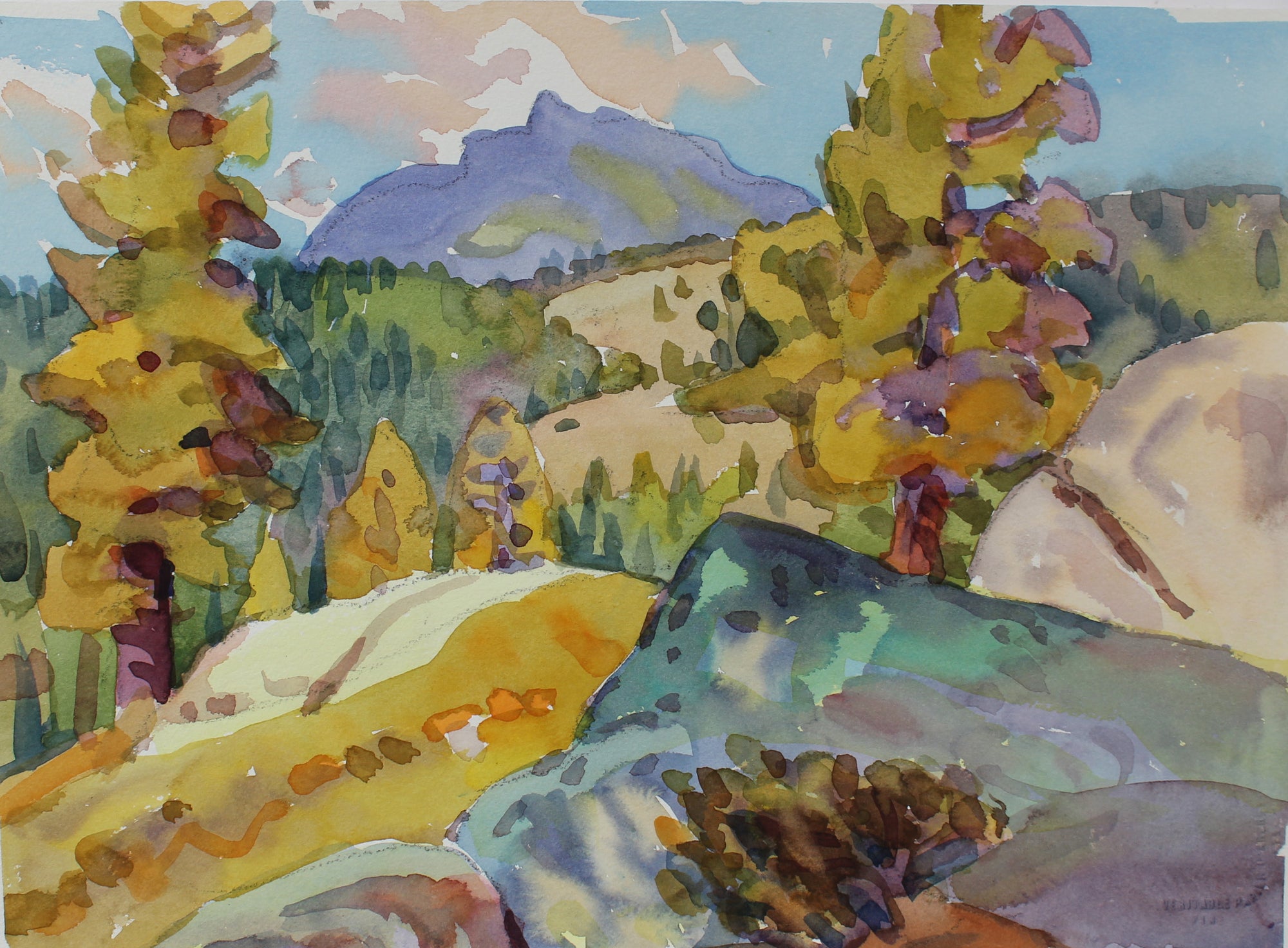 <i>High Country Above Silver Lake</i> <br>20th Century Watercolor <br><br>#95112