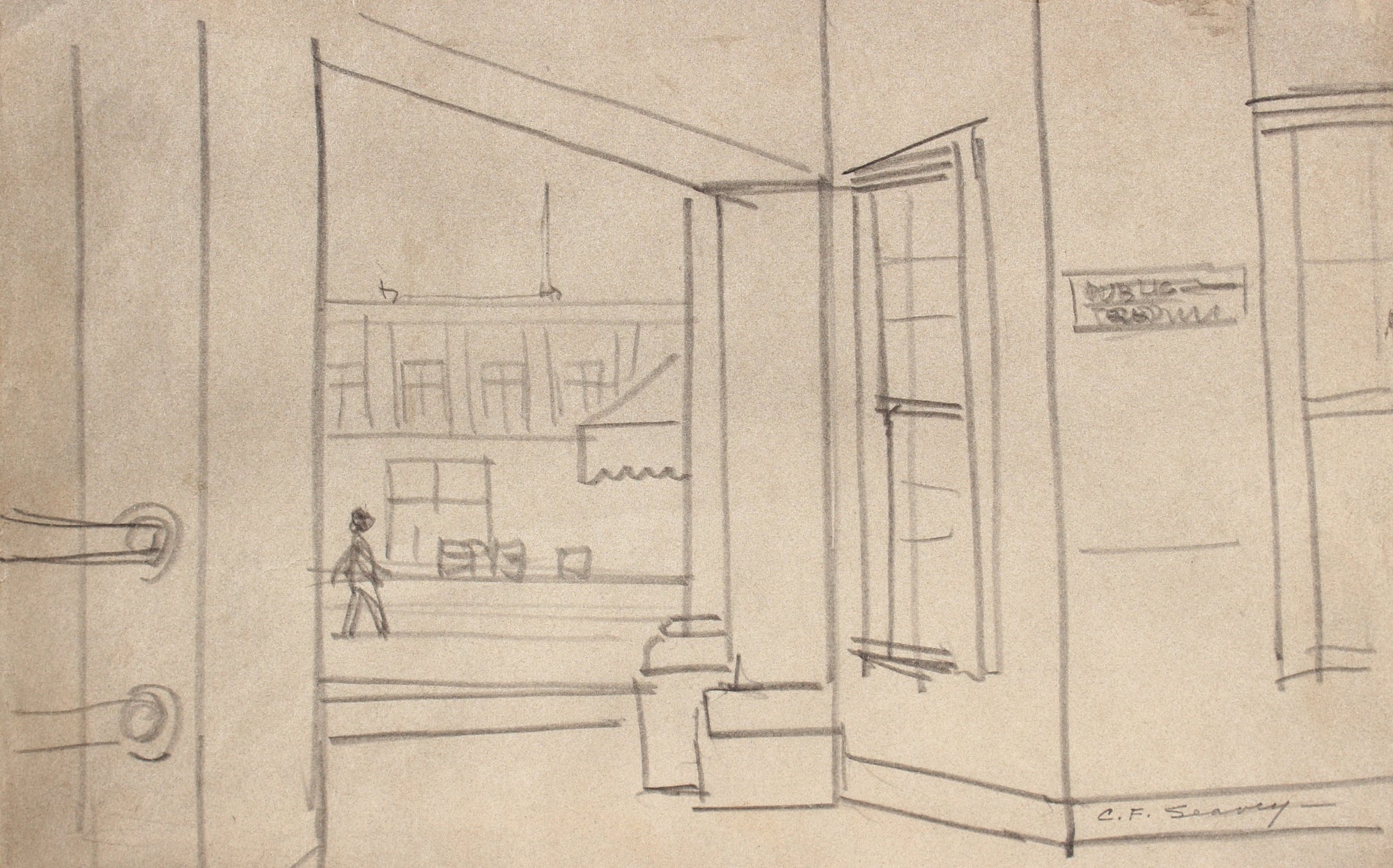 San Francisco Shop Scene <br>1938-40 Graphite <br><br>#9533