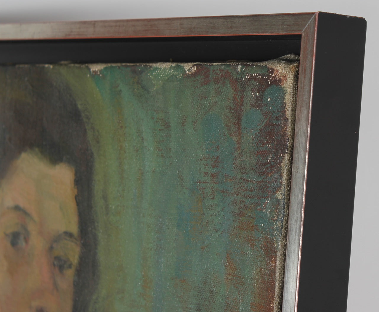 Seated Woman in Blue<br>1940s Oil<br><br>#13666