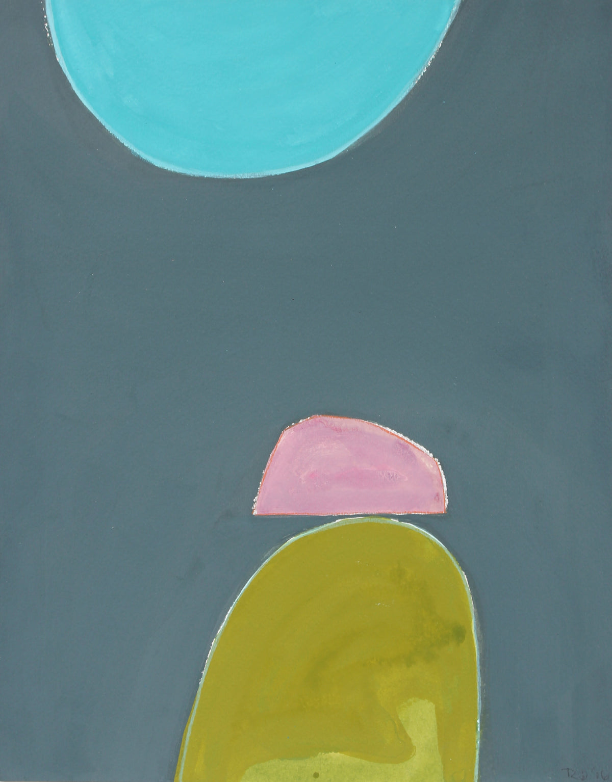 <i>Night and the Sea I</i> <br>2016 Gouache & Colored Pencil <br><br>#95482