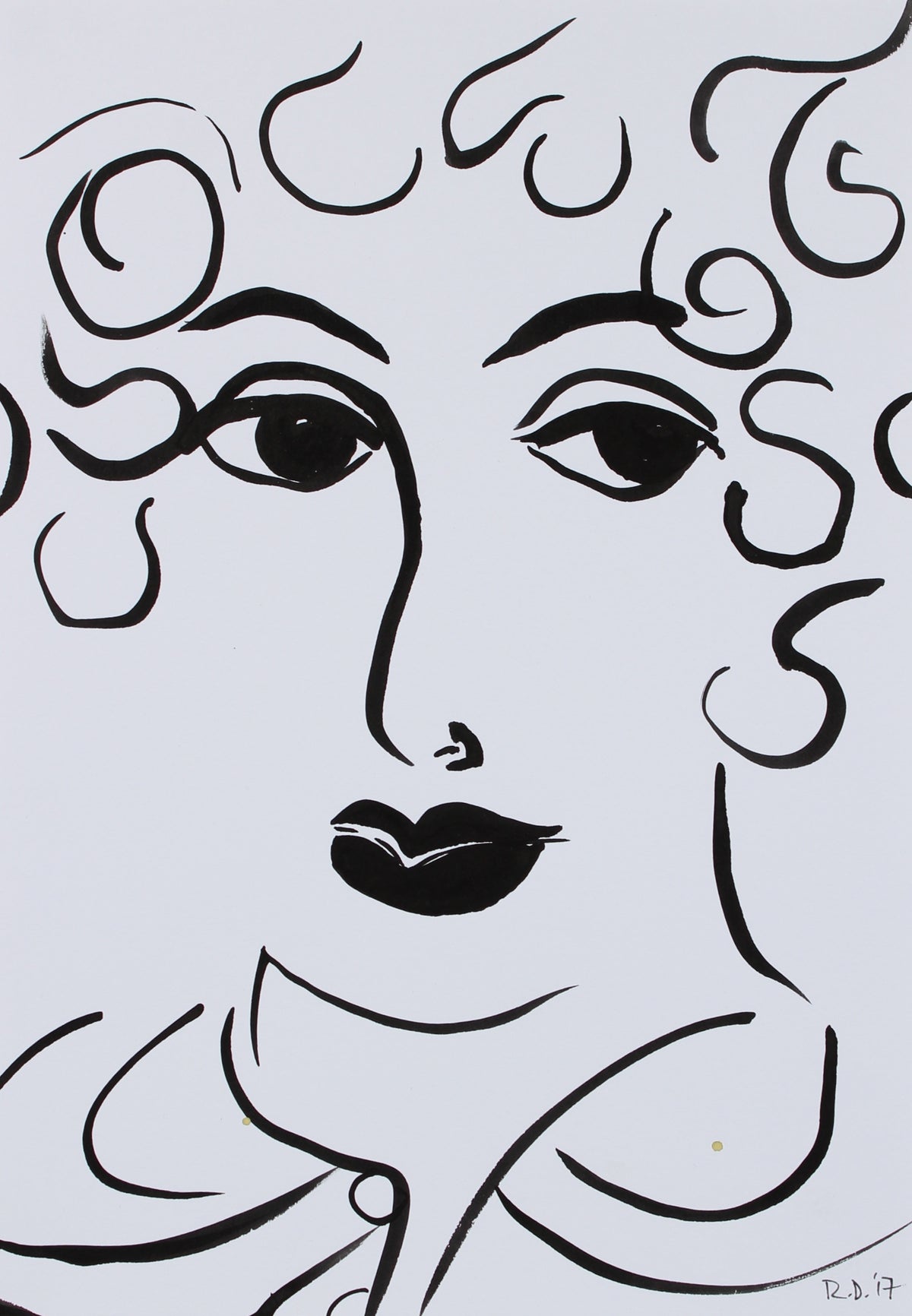 &lt;i&gt;Faces of the Musee d&#39;Orsay XII&lt;/i&gt;&lt;br&gt;2017 Ink Portrait&lt;br&gt;&lt;br&gt;#95699