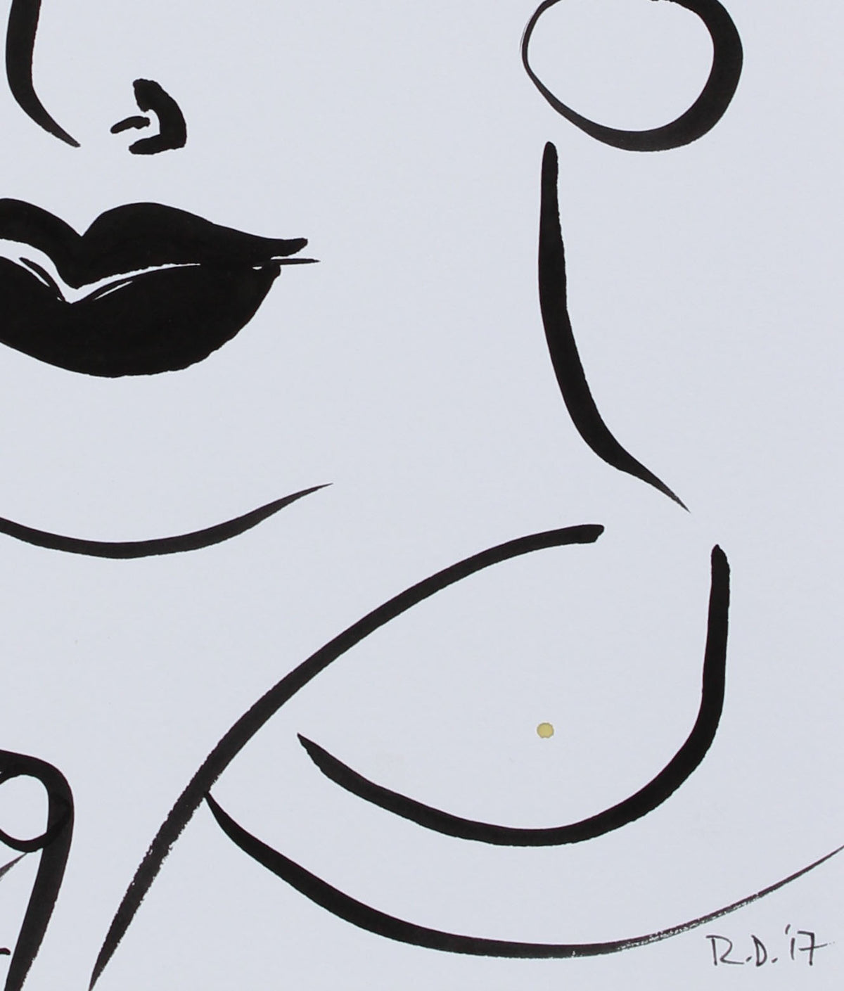 <i>Faces of the Musee d'Orsay XII</i><br>2017 Ink Portrait<br><br>#95699