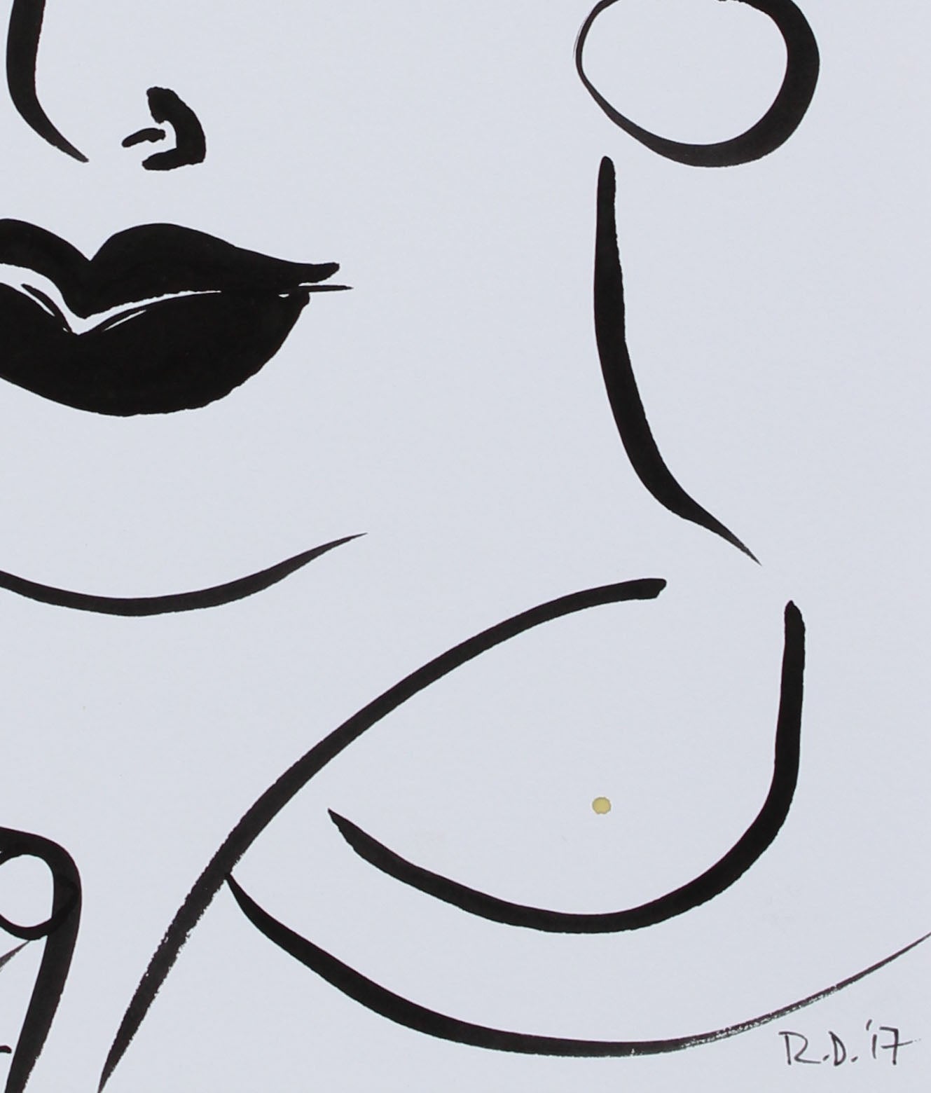 <i>Faces of the Musee d'Orsay XII</i><br>2017 Ink Portrait<br><br>#95699