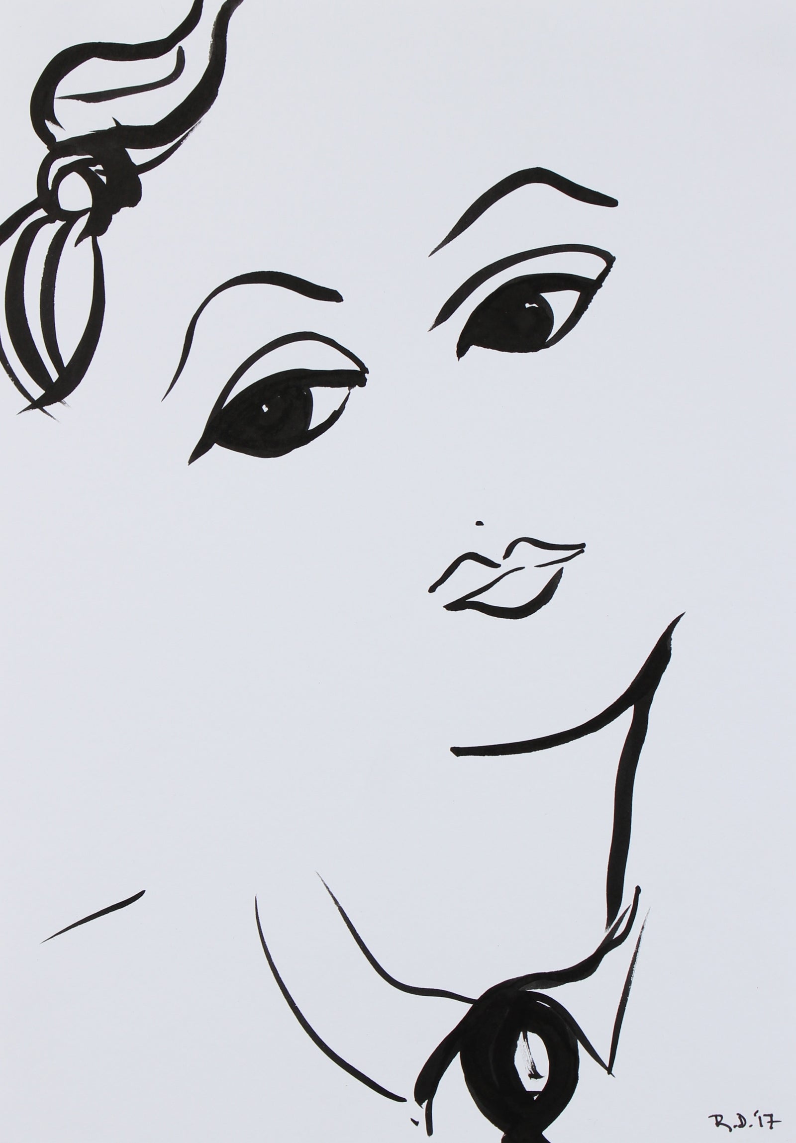 <i>Faces of the Musee d'Orsay V</i><br>2017 Ink Portrait<br><br>#95703