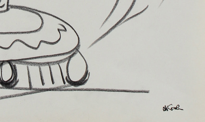 Surrealist Lamp-Like Figure <br>20th Century Graphite <br><br>#95761