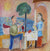 Modernist Family by the Sea<br>Late 20th Century Oil<br><br>#95906