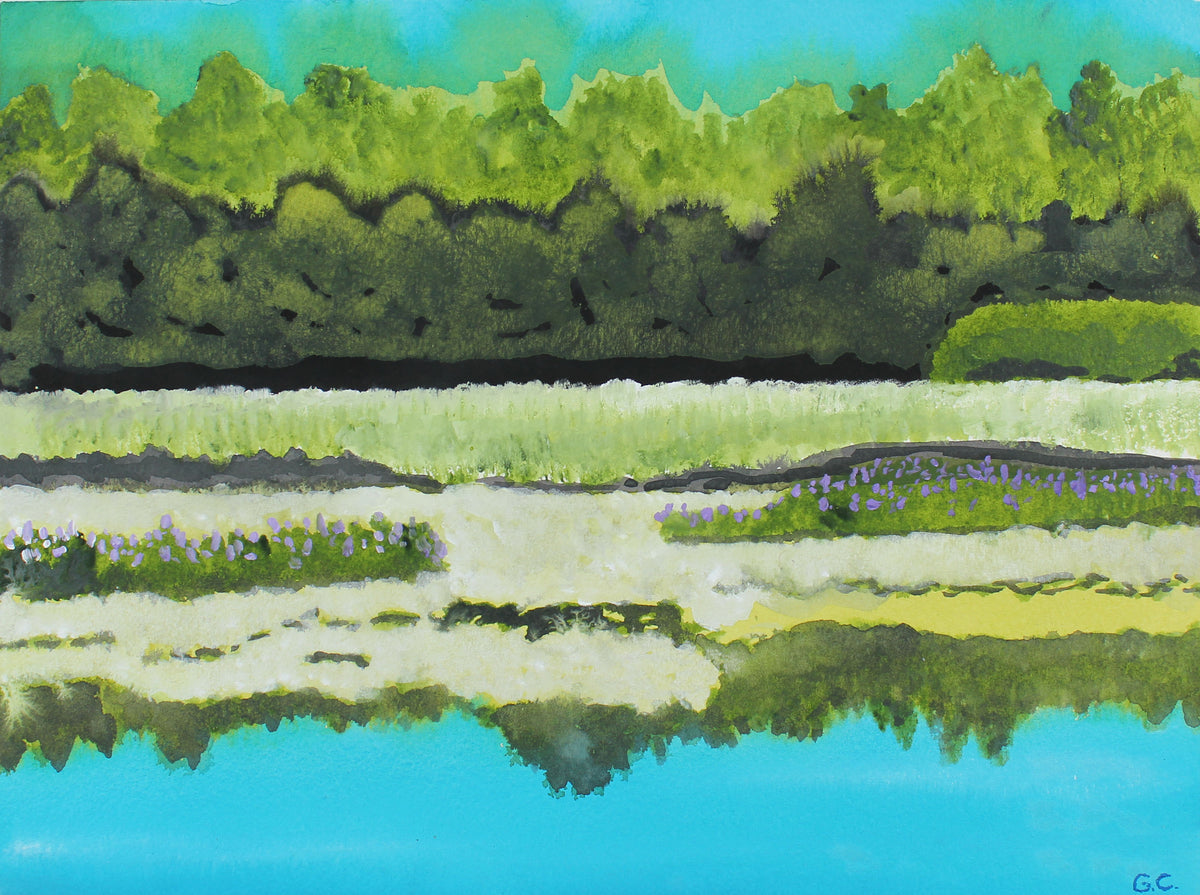 <i>Le deuxième lac (The Second Lake)</i><br>2017 Ink, Watercolor & Gouache<br><br>#96235