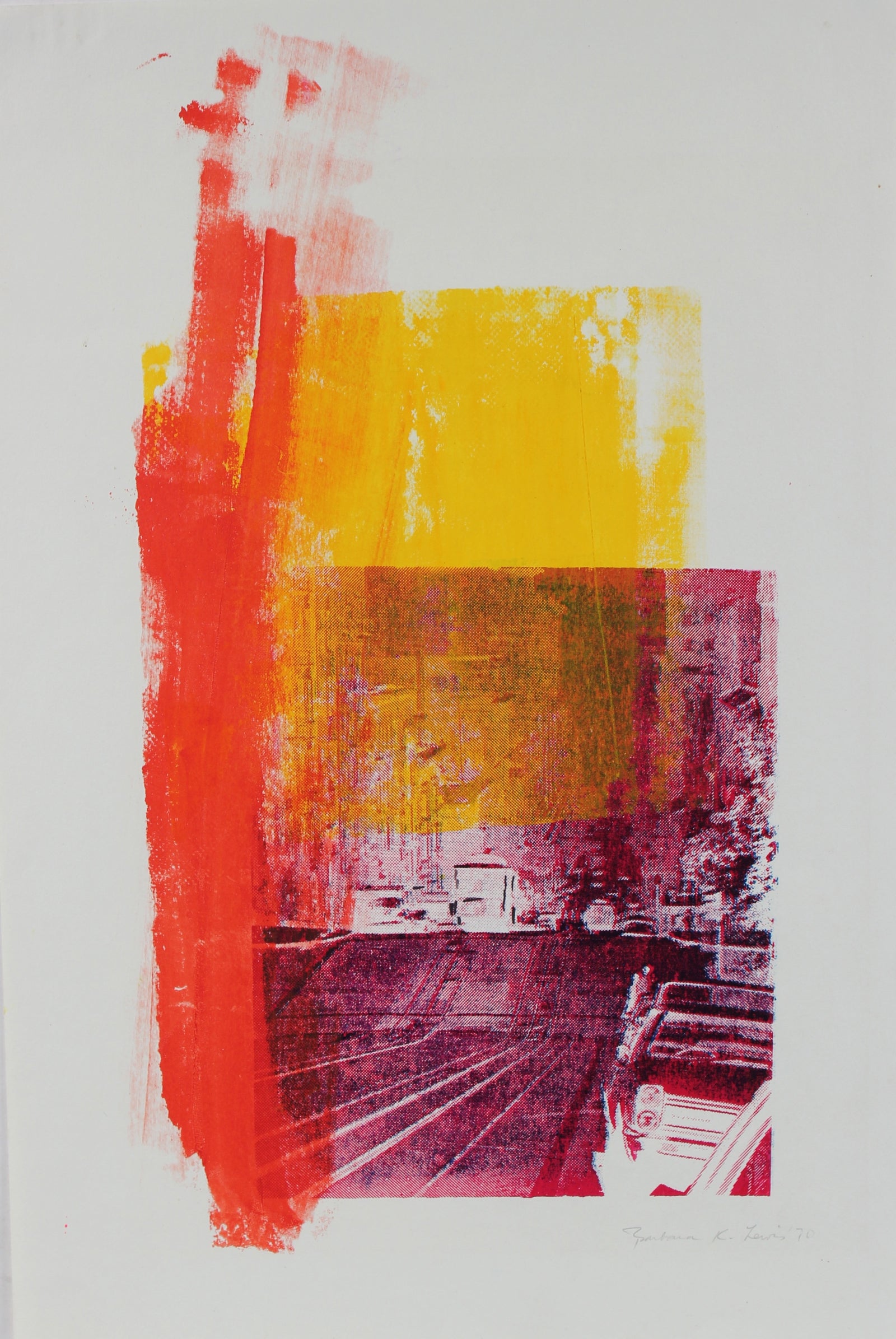 1970 Sunny Mixed Media Screen Print<br><br>#96335