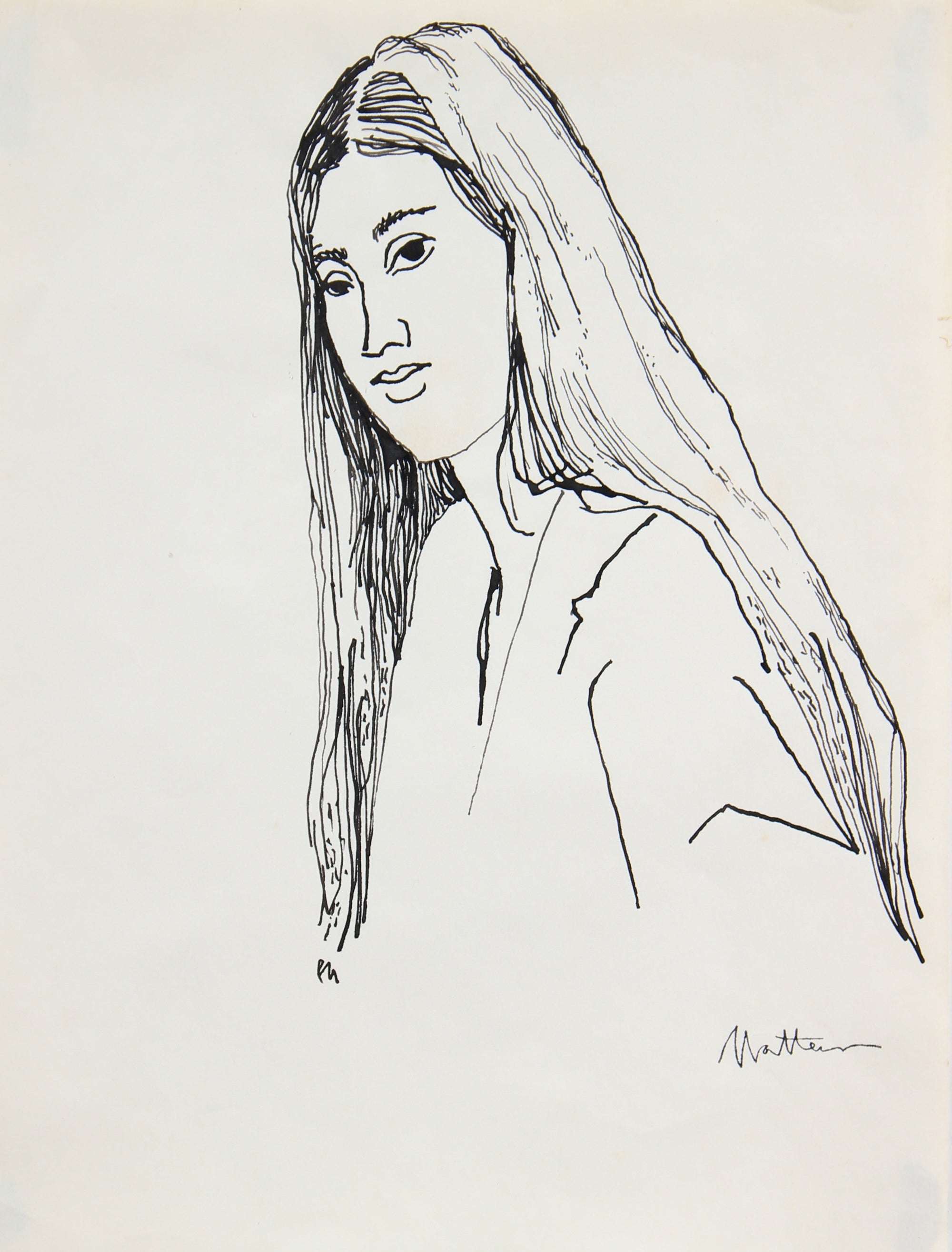 Female Portrait Study <br>20th Century Ink <br><br>#96554