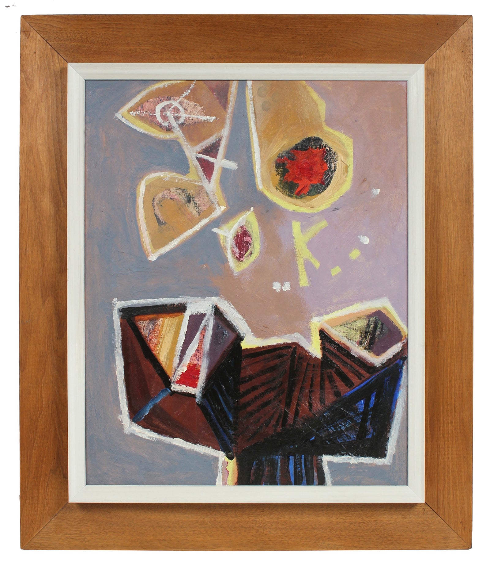 Modernist Deconstructed Still Life <br>Late 1950s Oil <br><br>#96622
