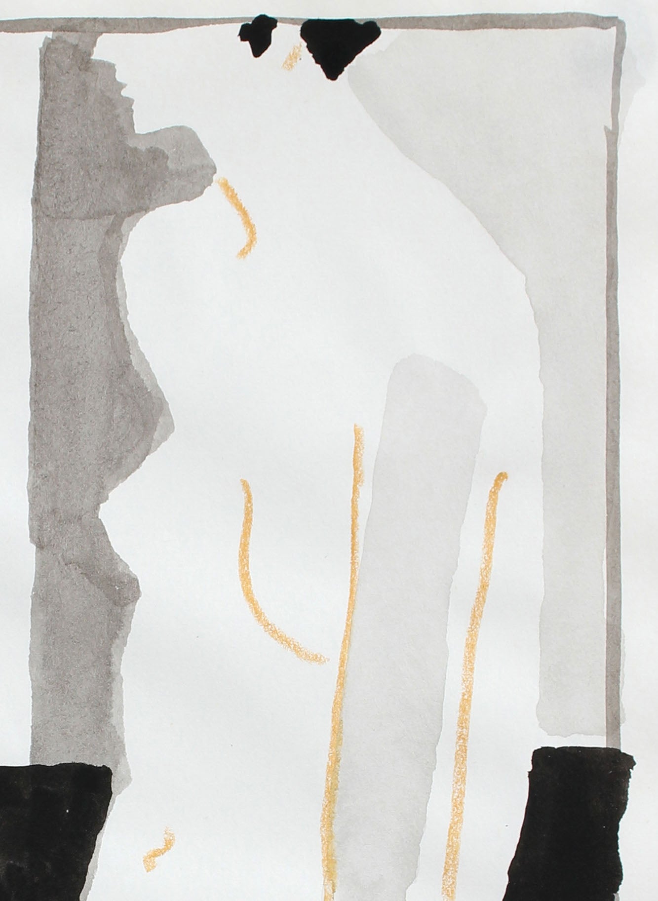 Seated Female Nude Studio Drawing <br>20th Century Mixed Media <br><br>#96675