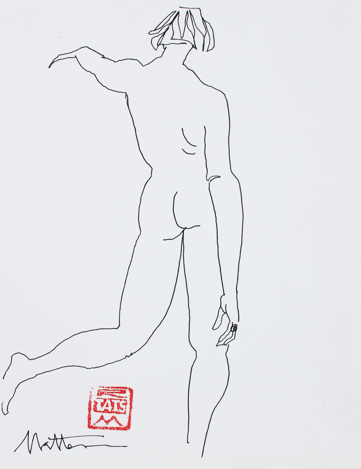 Minimal Standing Nude &lt;br&gt;20th Century Ink &lt;br&gt;&lt;br&gt;#96682