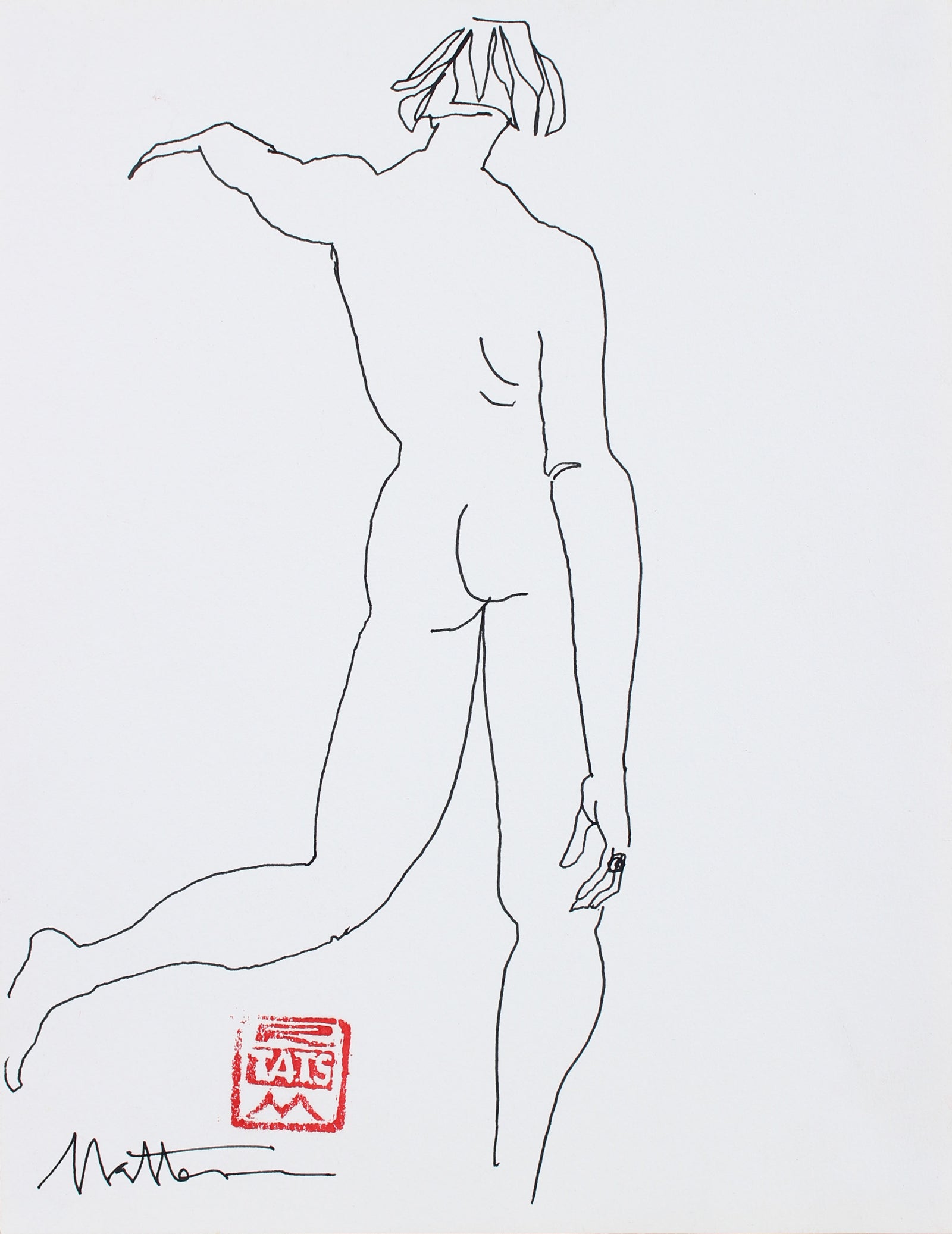 Minimal Standing Nude <br>20th Century Ink <br><br>#96682