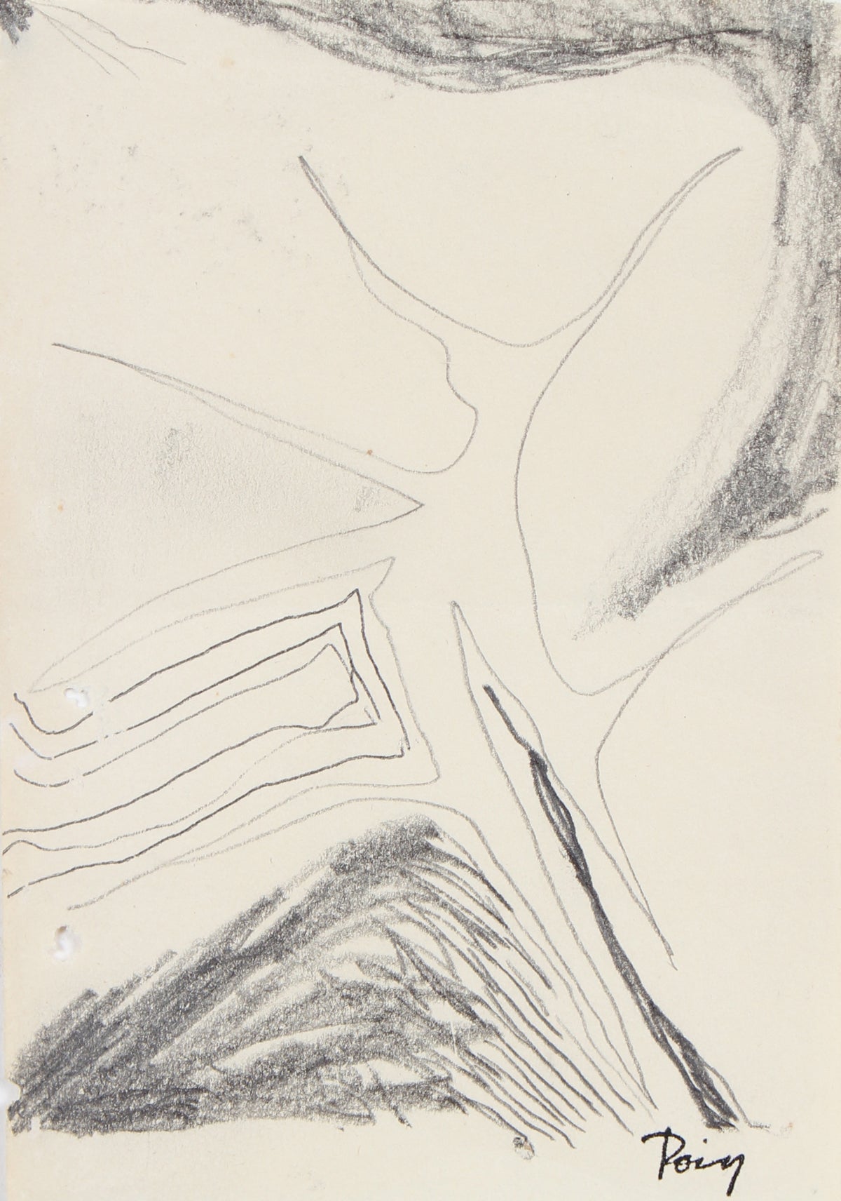 Modernist Gestural Drawing &lt;br&gt;Late 1960s Graphite &lt;br&gt;&lt;br&gt;#96850