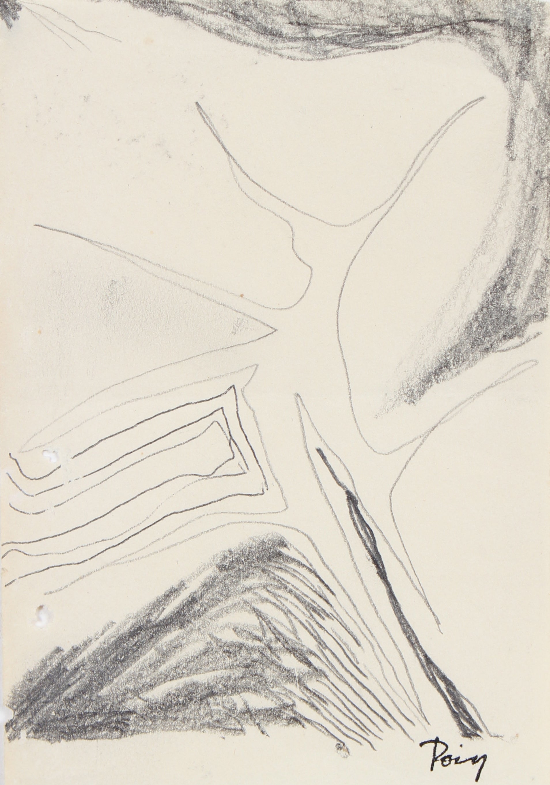 Modernist Gestural Drawing <br>Late 1960s Graphite <br><br>#96850