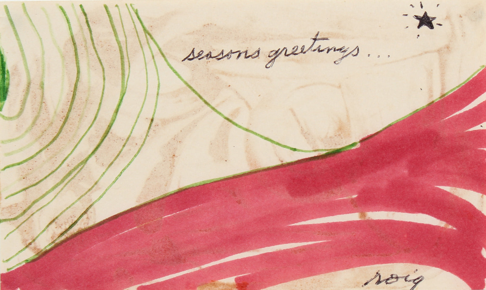 <i>Seasons Greetings</i> <br>Late 1960s Ink <br><br>#96851