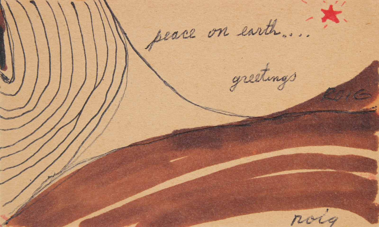 <i>Peace on Earth</i> <br>Late 1960s Ink <br><br>#96852