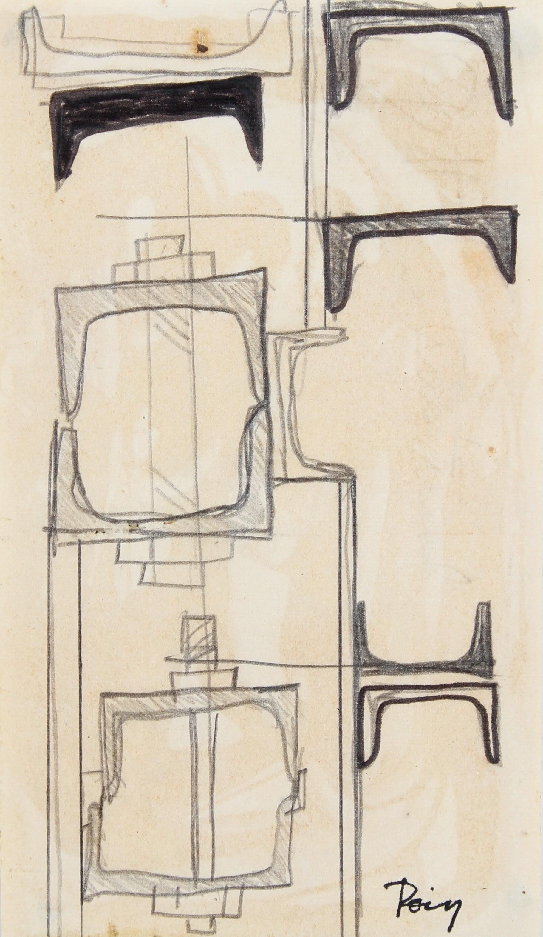 <i>Structural</i><br>Late 1960s Ink & Graphite<br><br>#96865