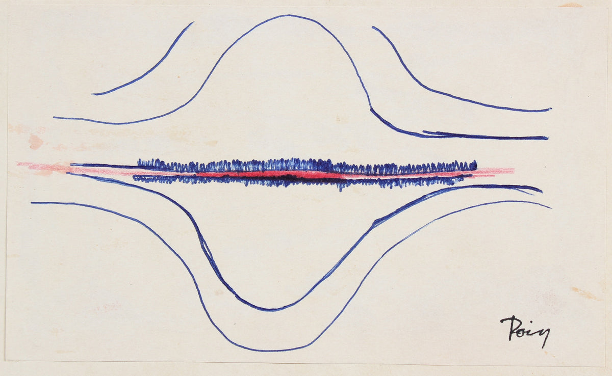 Modernist Wave Abstract&lt;br&gt;Late 1960s Ink&lt;br&gt;&lt;br&gt;#96875