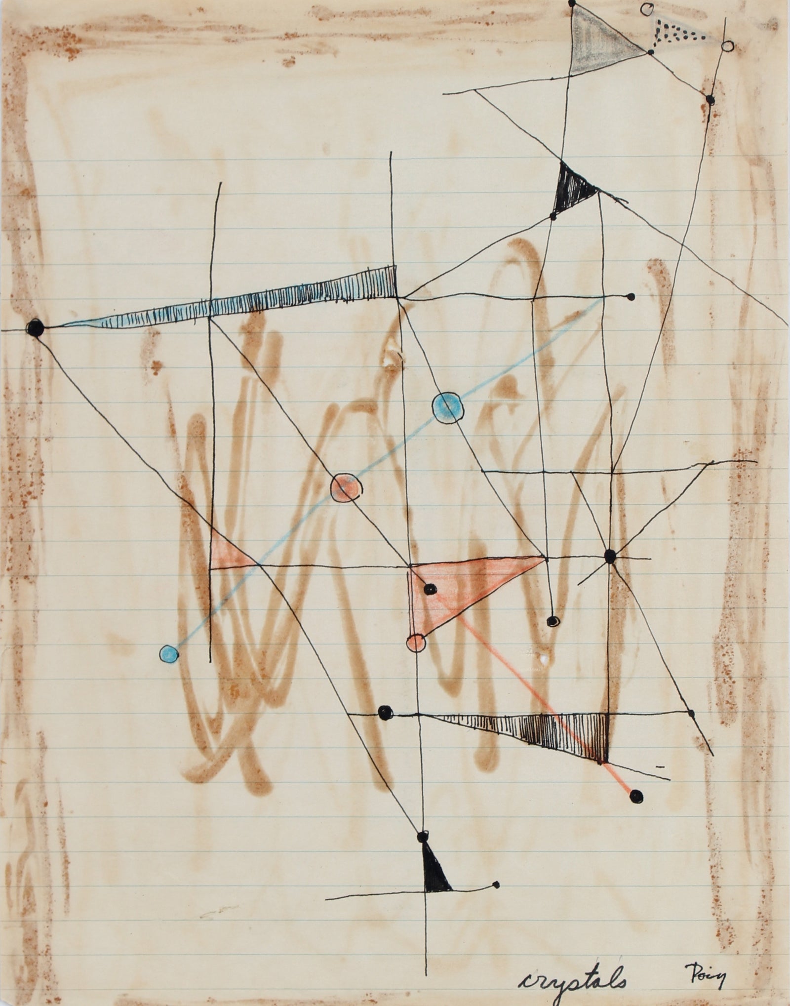 <i>Crystals</i> <br>Late 1960s Ink & Colored Pencil <br><br>#96888