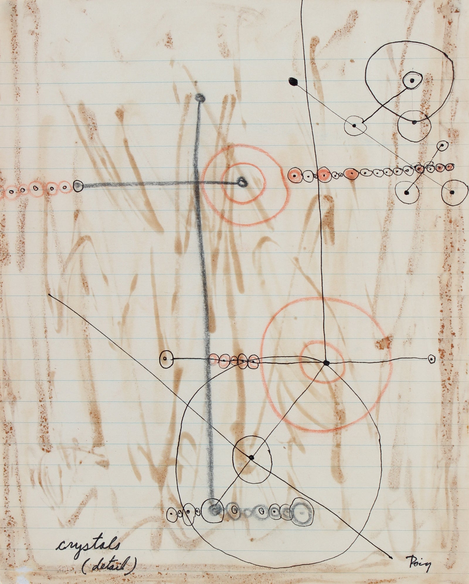 <i>Crystals (detail)</i> <br>Late 1960s Ink & Colored Pencil <br><br>#96889
