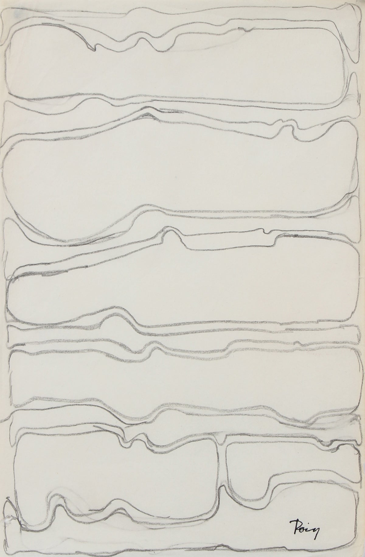 Stacked Abstract Lines &lt;br&gt;1960s Graphite &lt;br&gt;&lt;br&gt;#97736