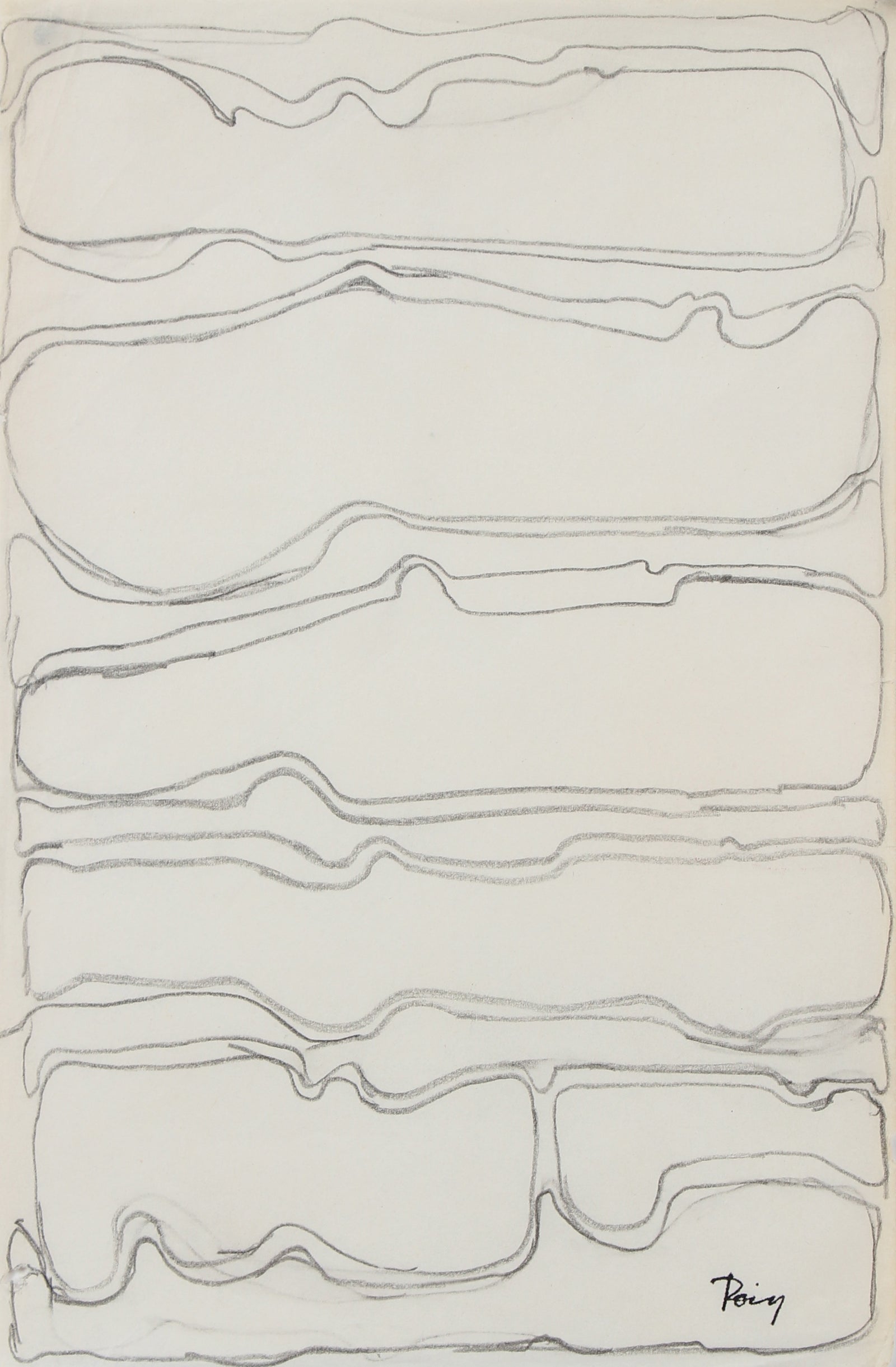 Stacked Abstract Lines <br>1960s Graphite <br><br>#97736