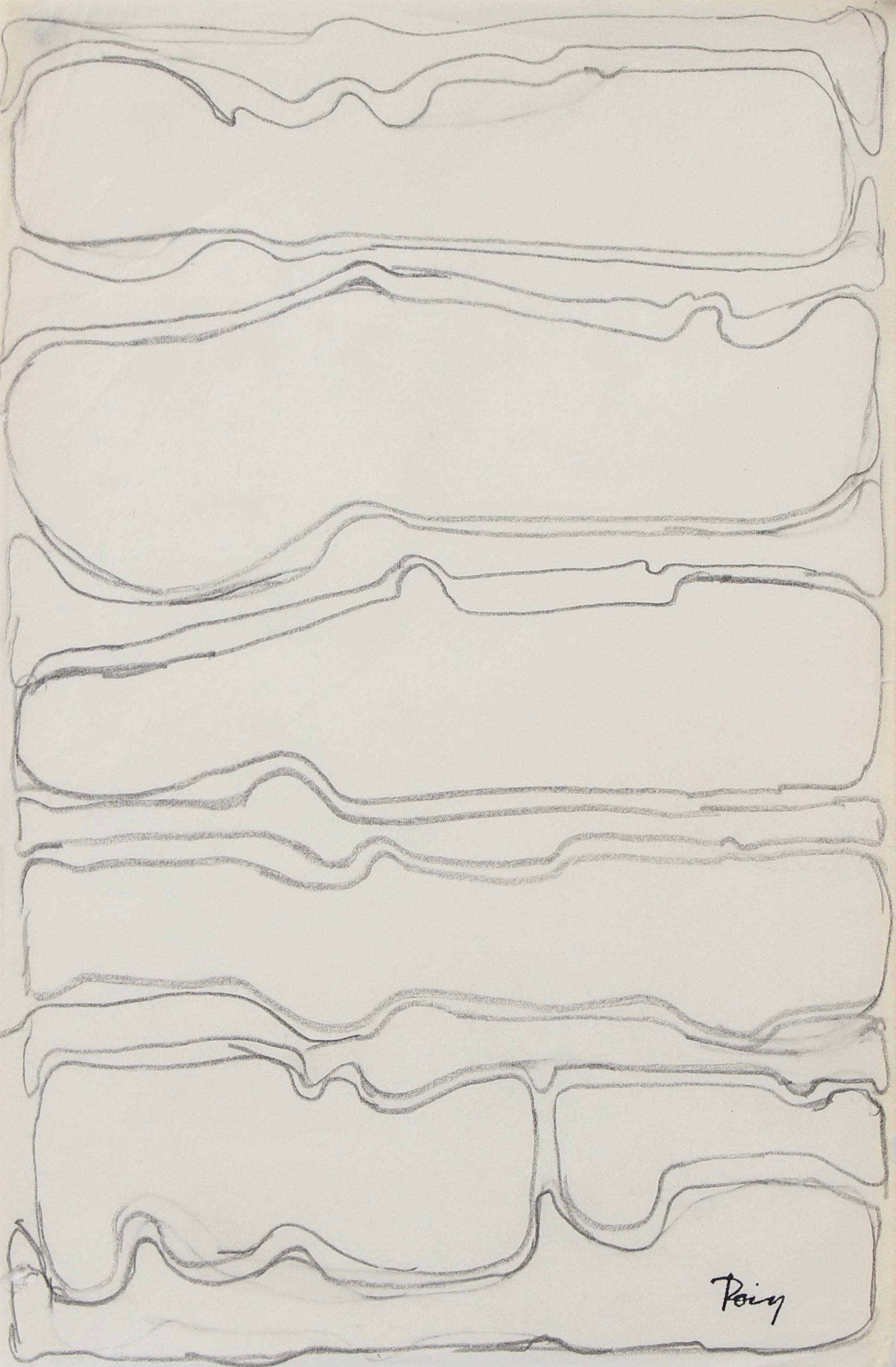 Stacked Abstract Lines <br>1960s Graphite <br><br>#97736